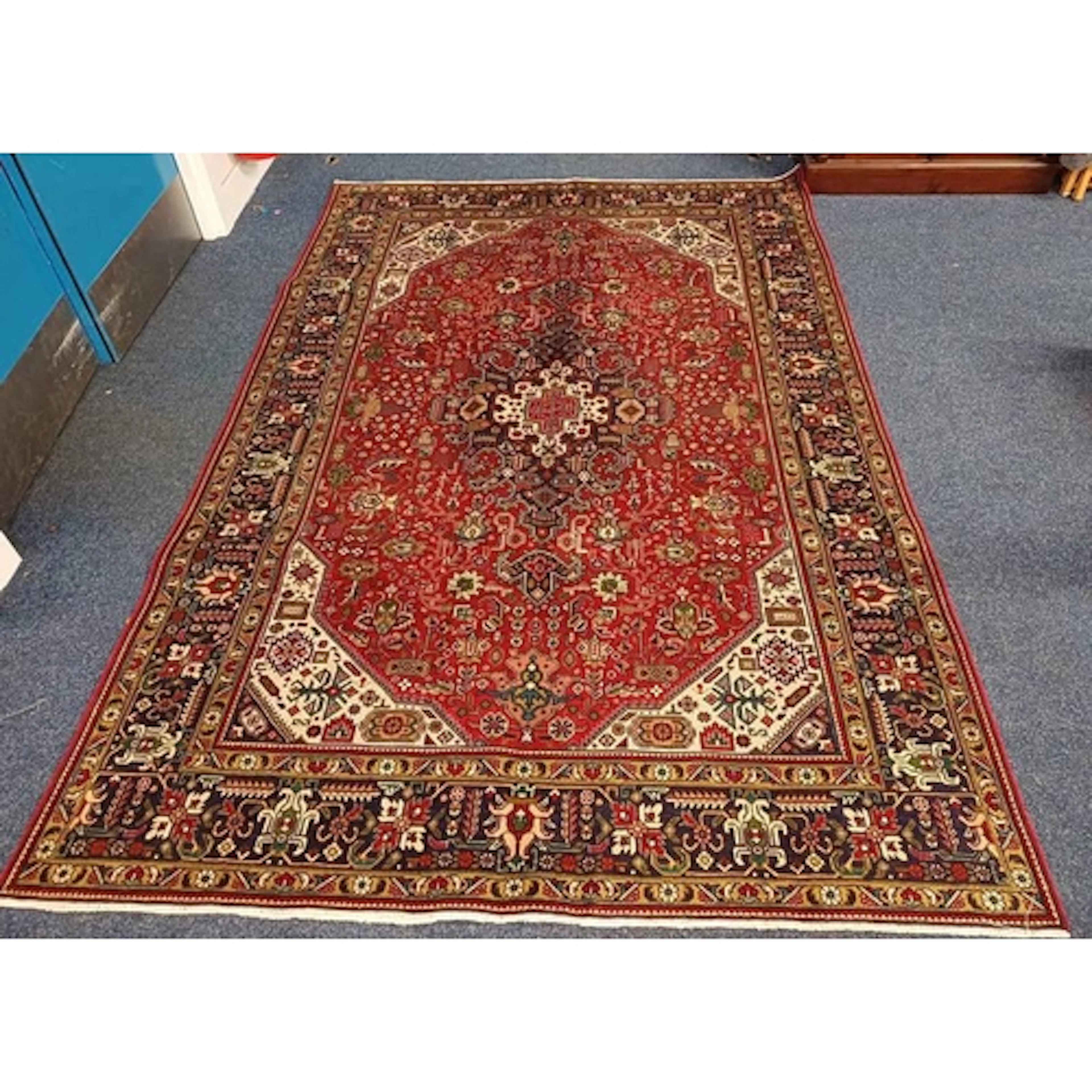 FULL WOOL PILE HAND WOVEN PERSIAN TABRIZ CARPET WITH MULTICO...
