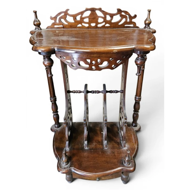 A Victorian Style Mahogany Canterbury Side Table Magazine Ra...