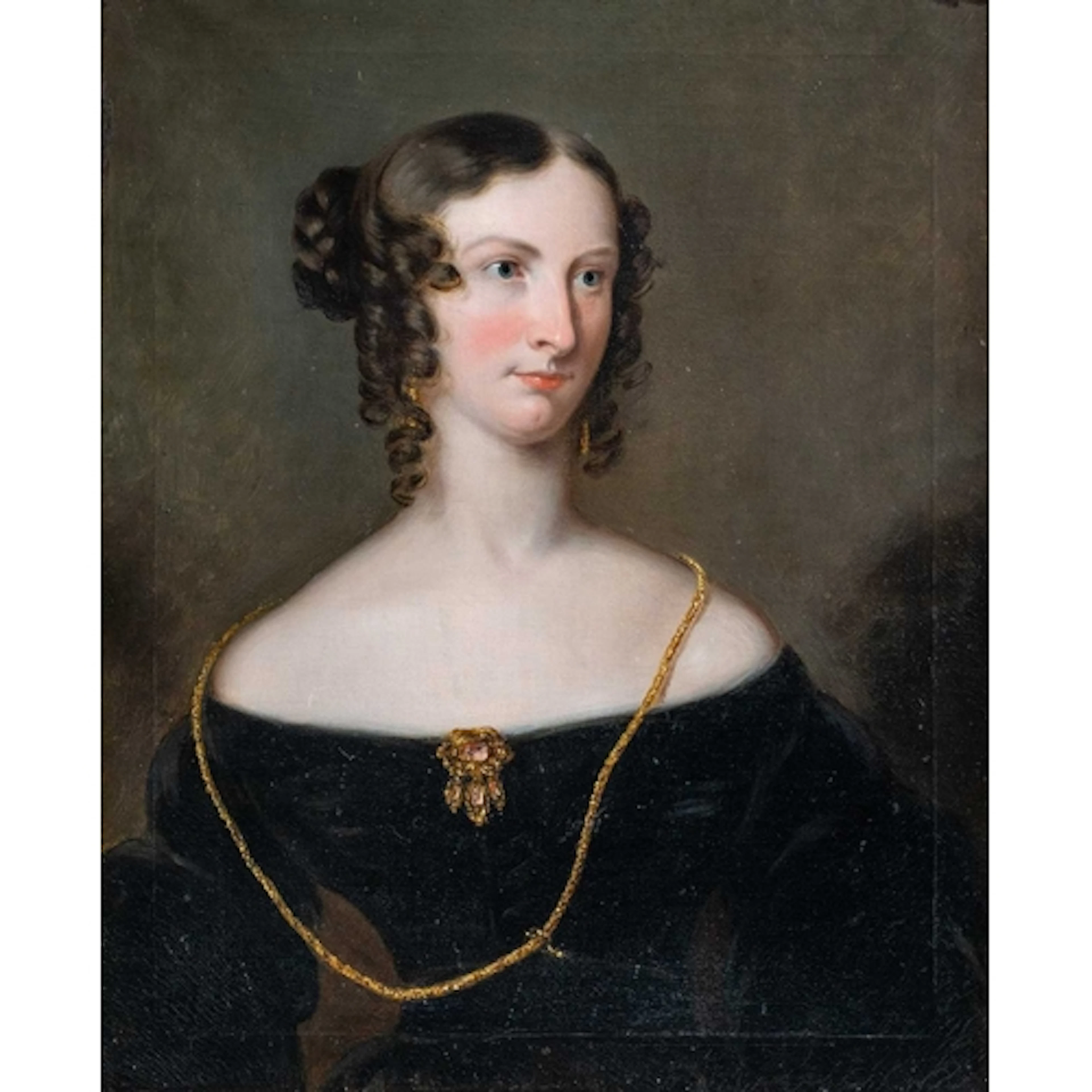 Early/mid 19th Century Portrait of a Young Lady Oil on canv...