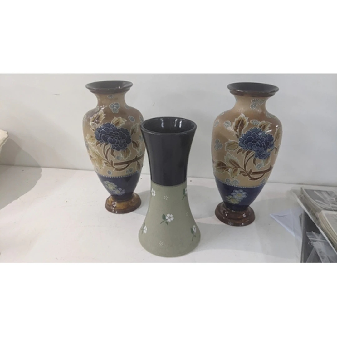 A pair of late 19th/early 20th century Royal Doulton Lambeth...