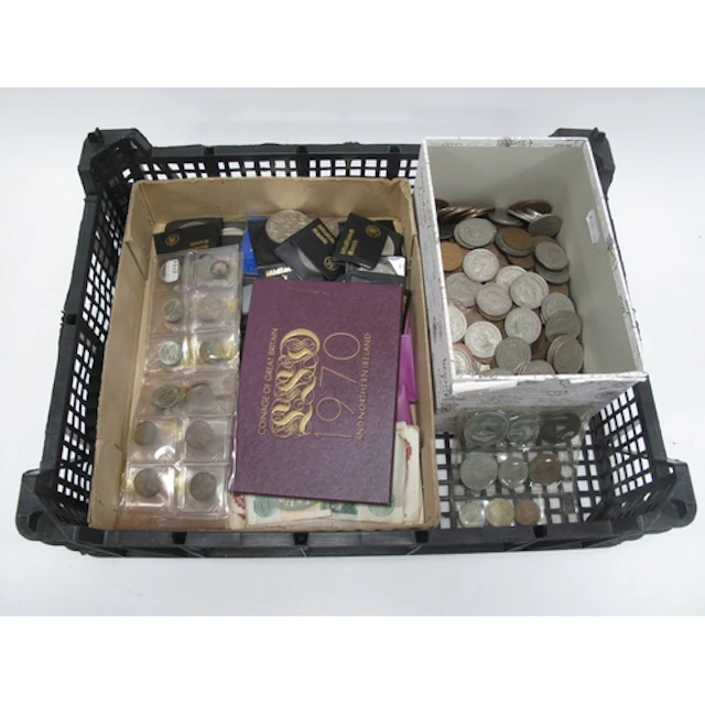 Large Collection Of GB Coinage And Banknotes, includes a 192...