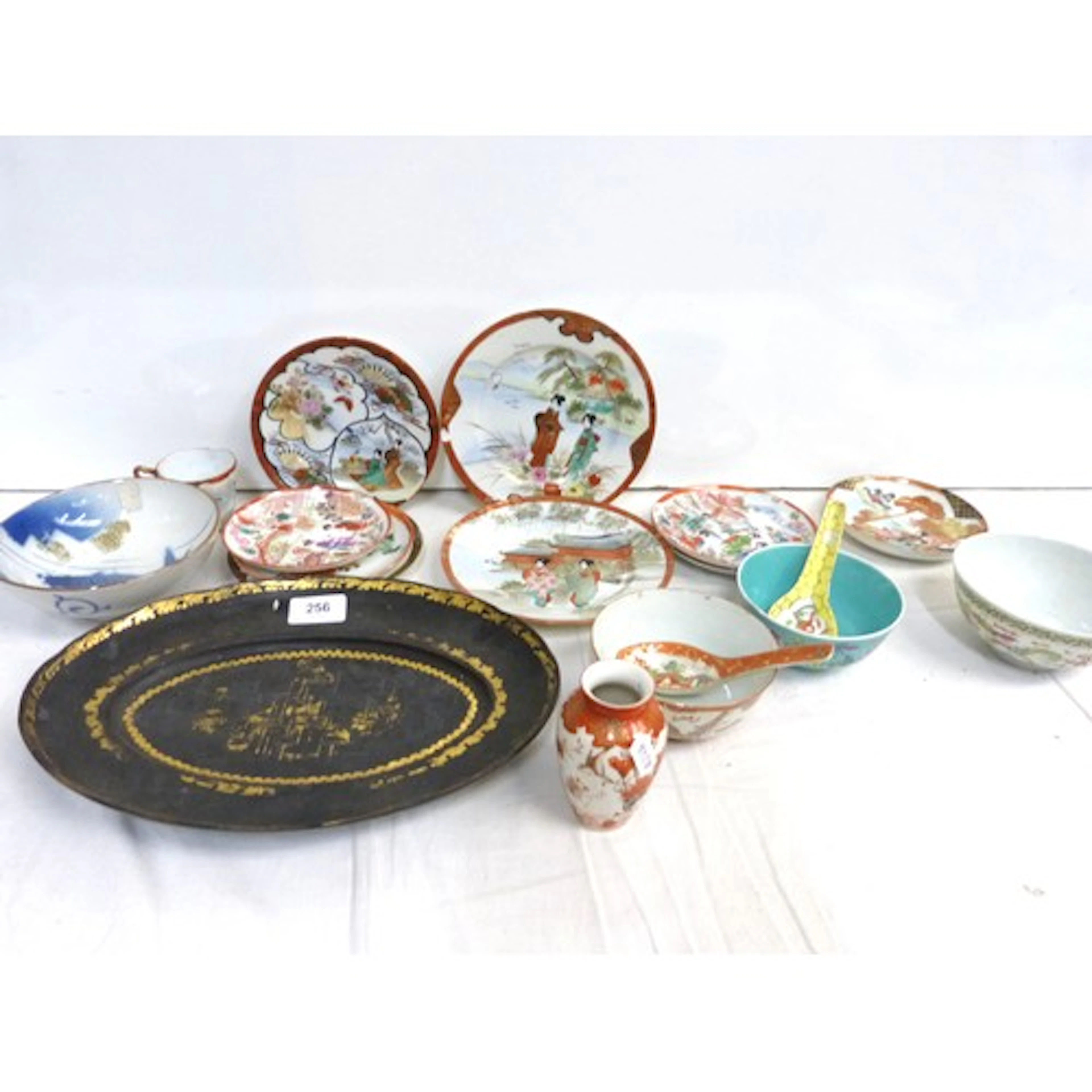 Collection of oriental ware to include Japanese Katani and a...