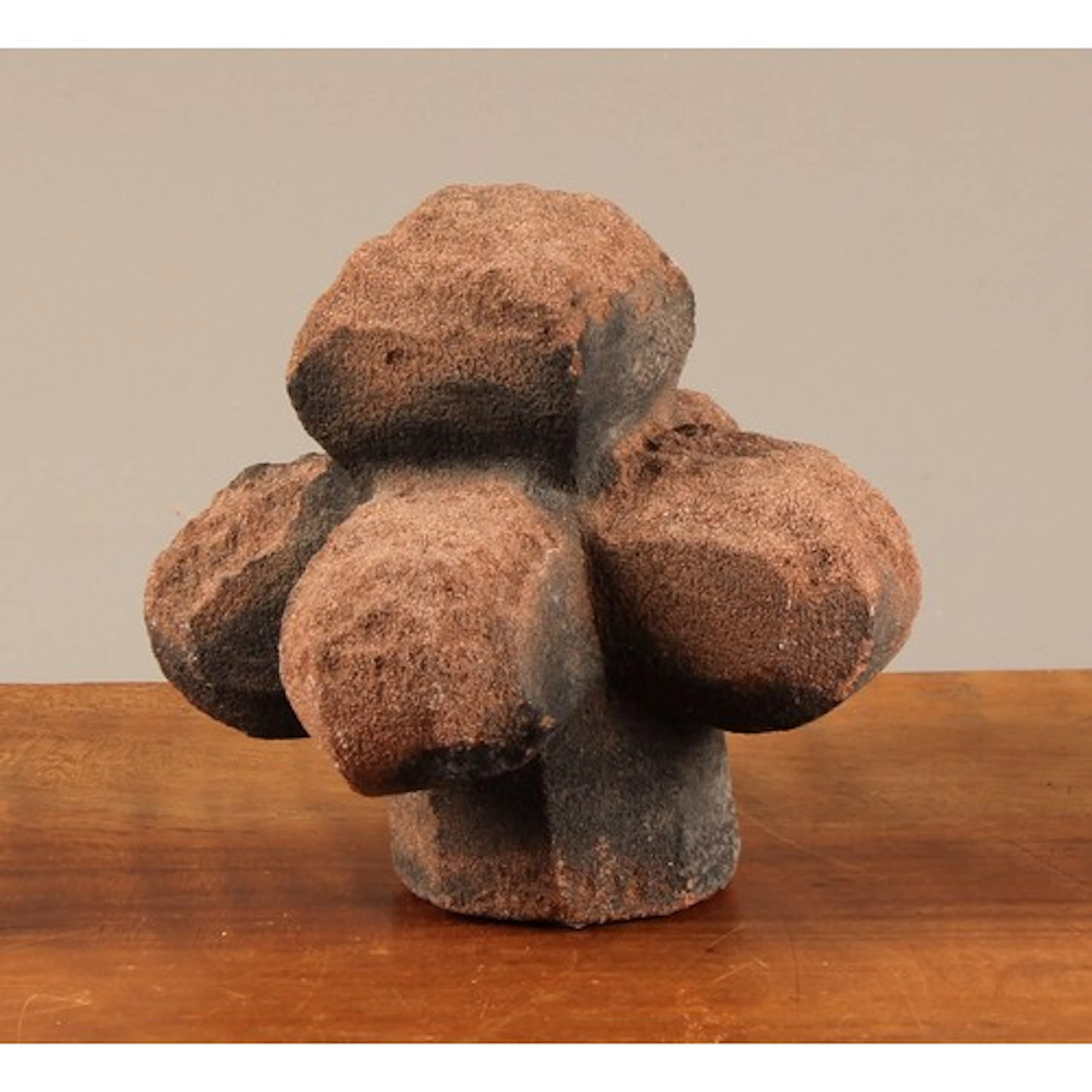 A 15th century sandstone steeple pinnacle finial, carved as ...