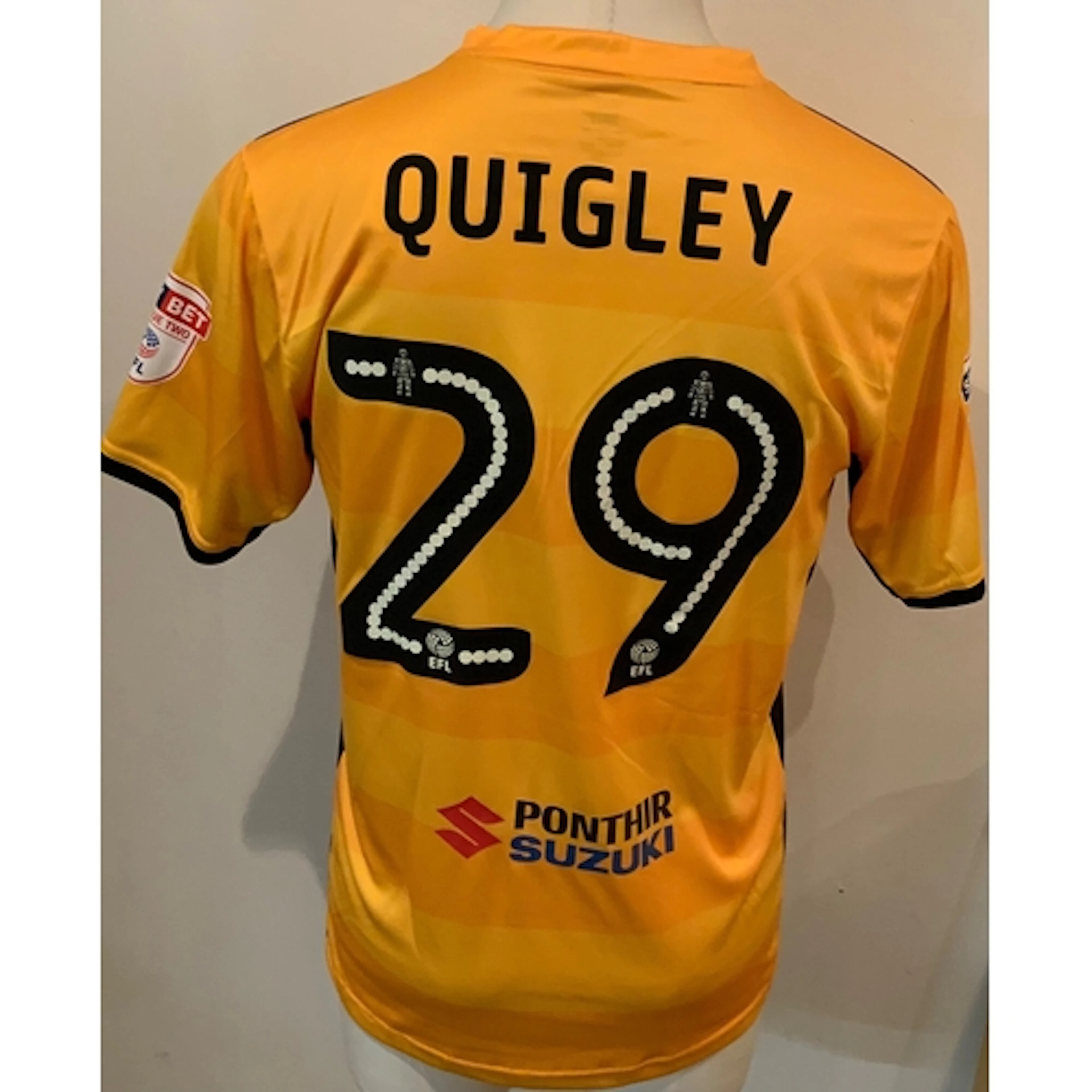 Newport County 2018 - 2019 Match Worn Football Shirt: Amber ...