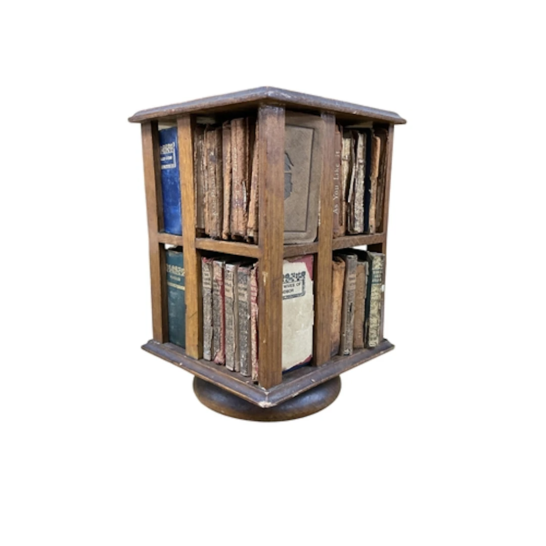 ° ° Early 20th century Miniature Wooden Revolving Bookcase, ...