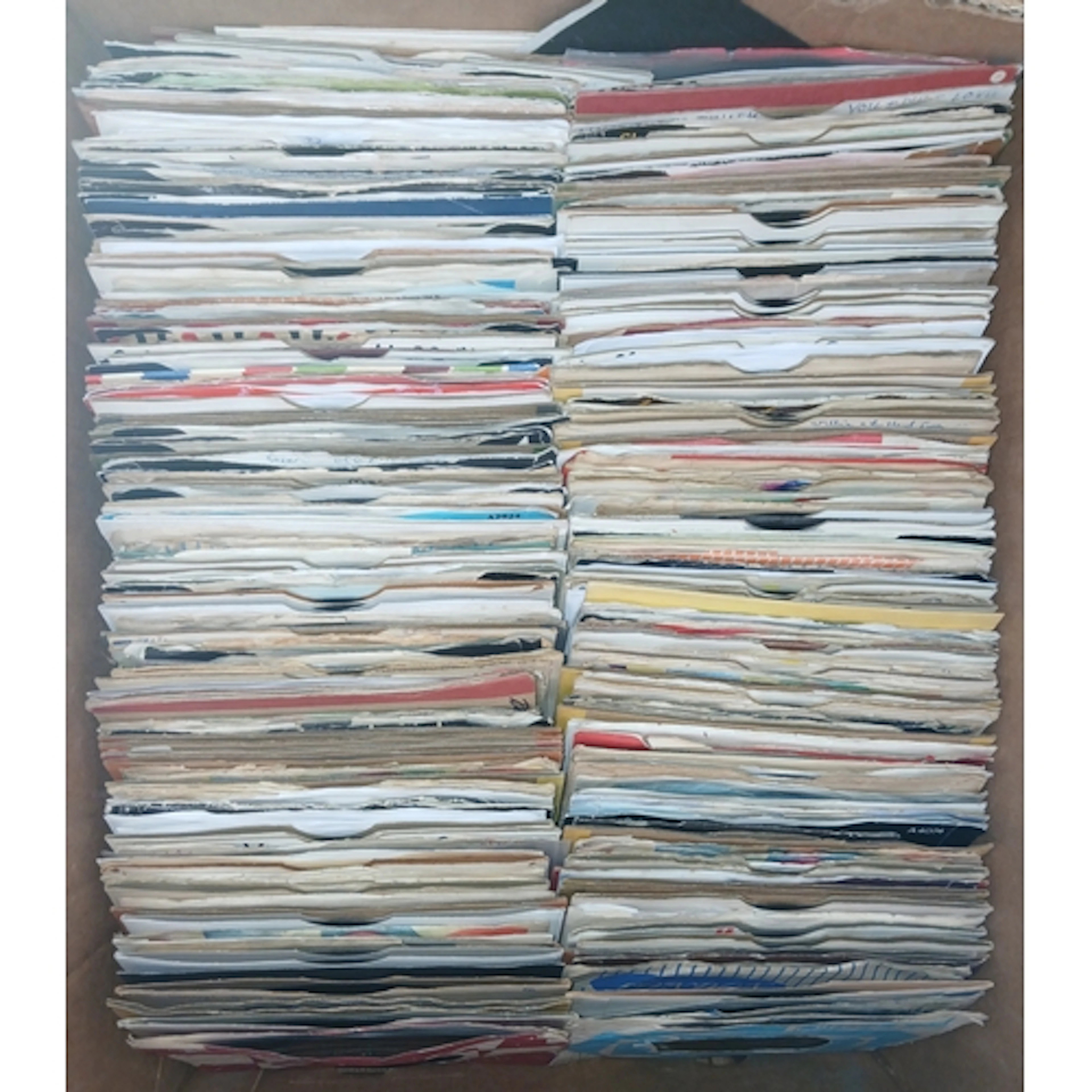 A box of approx. 300 vinyl singles from the 1960s, 70s & 80s...