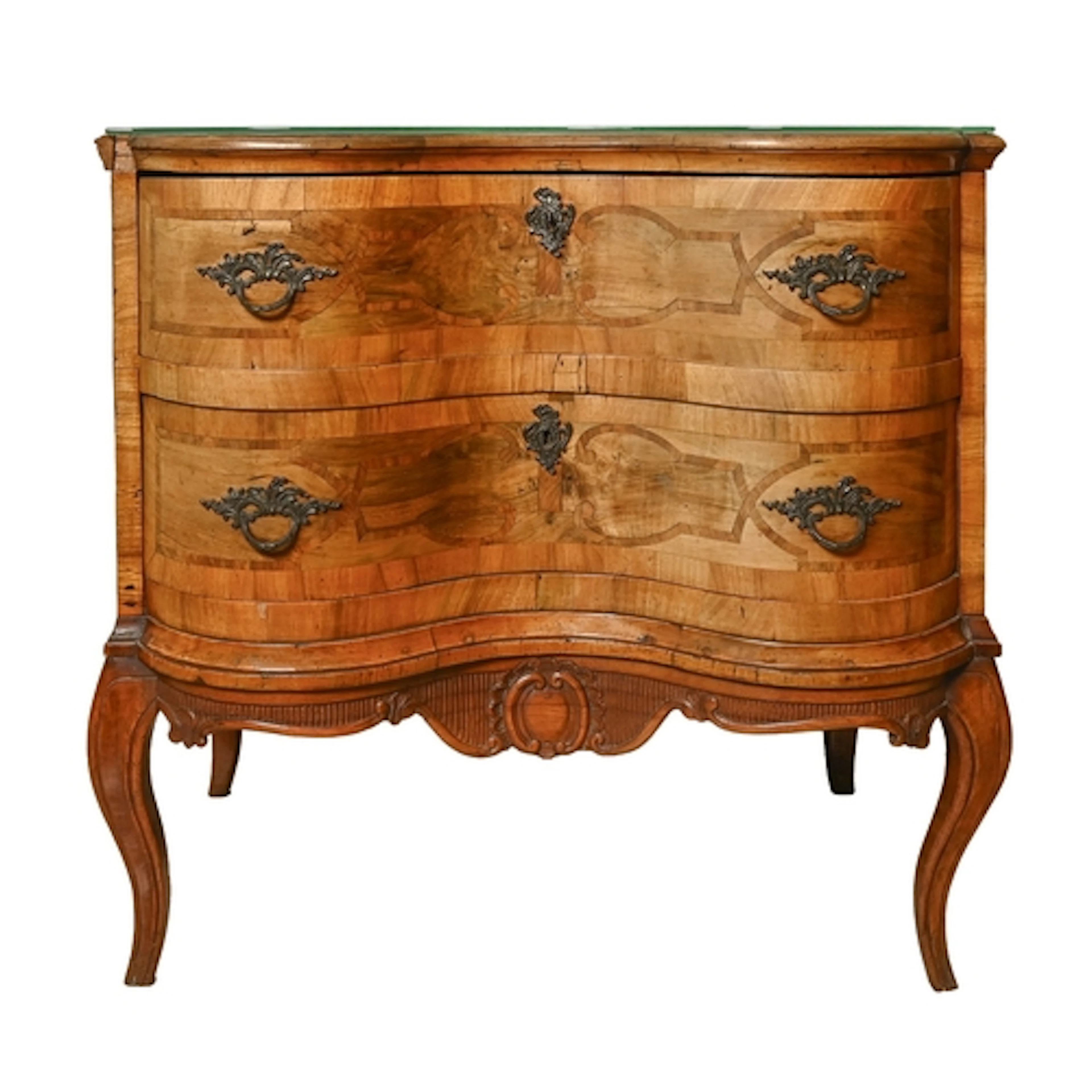 A South German walnut and crossbanded commode, c1900 in mid ...