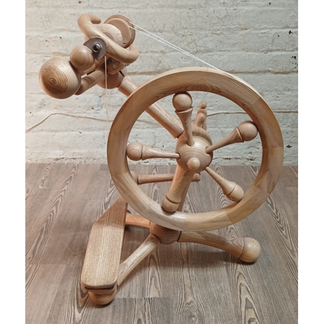 John Southworth Prescott (b1939), spinning wheel, ash, unsig...