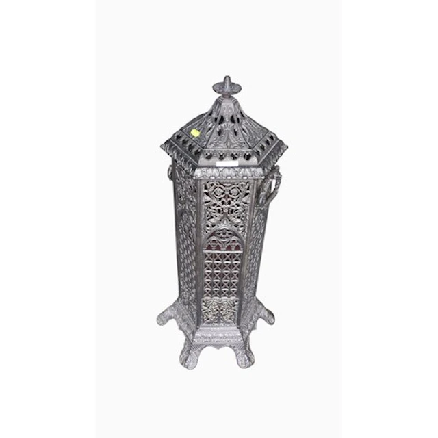 Gothic Revival cast-iron hall lantern, the hexagonal body wi...