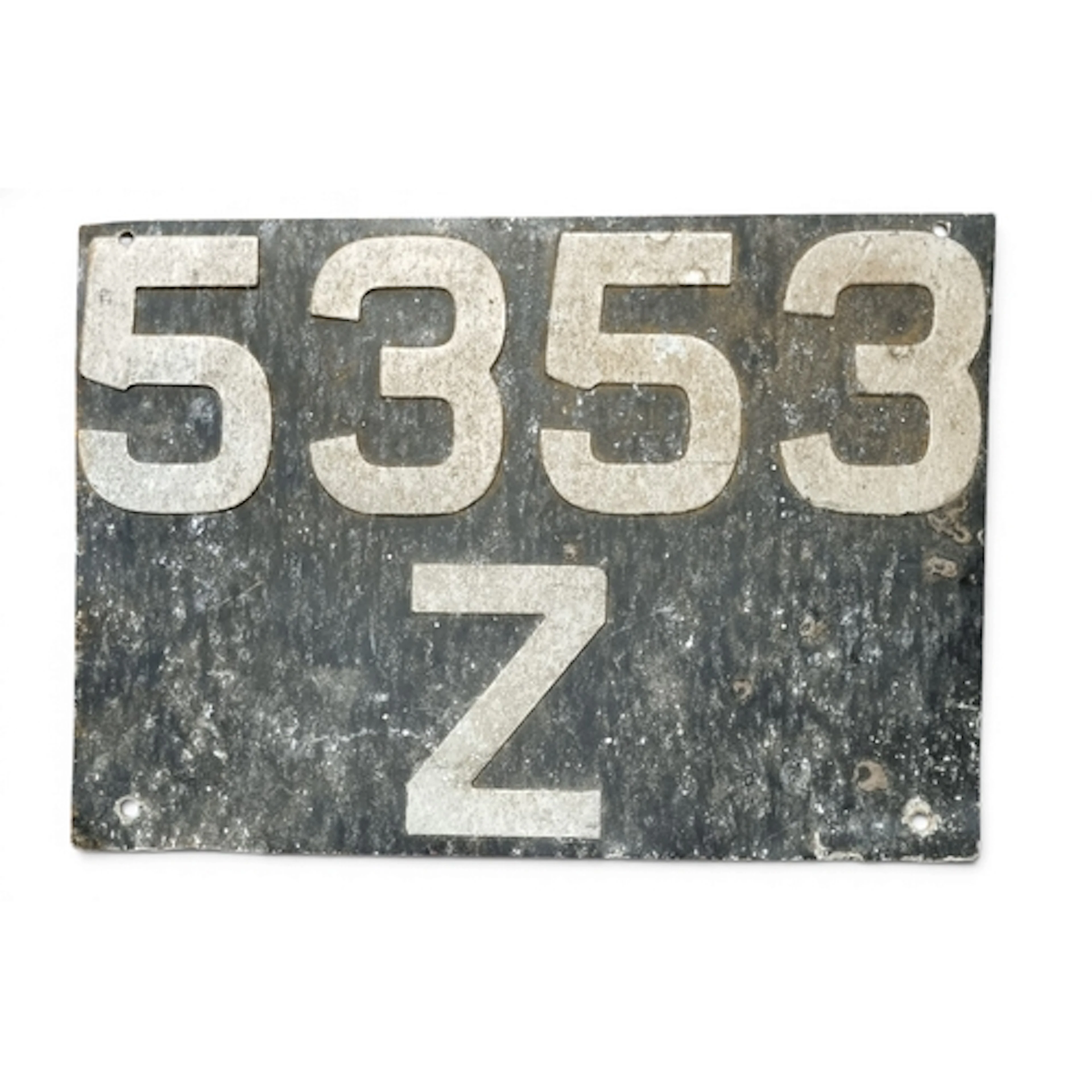 A Rare Vintage Dublin Car Number Plate 5353Z. H 21 x W 50 cm...