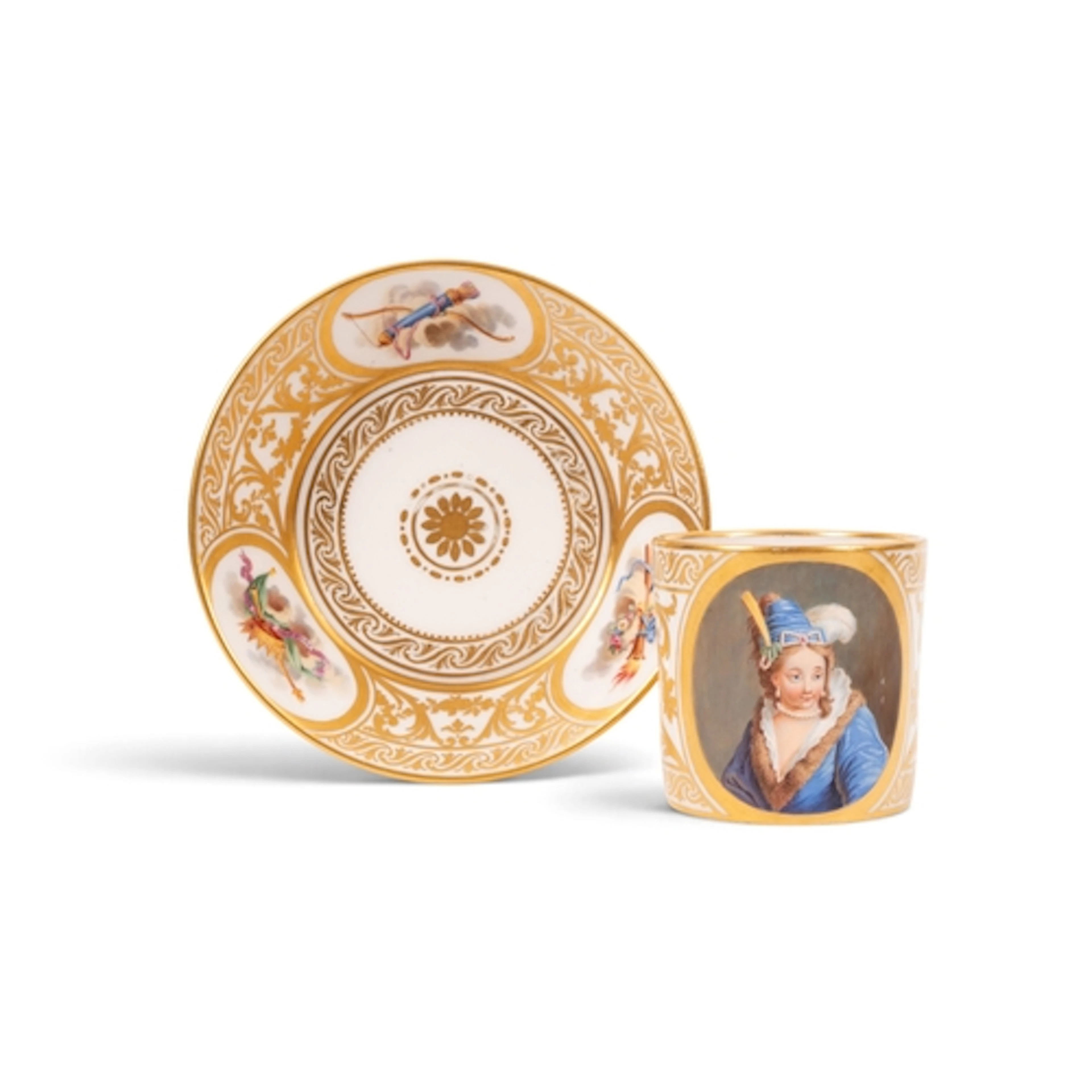 A Sèvres soft-paste coffee can and saucer (gobelet litron et...