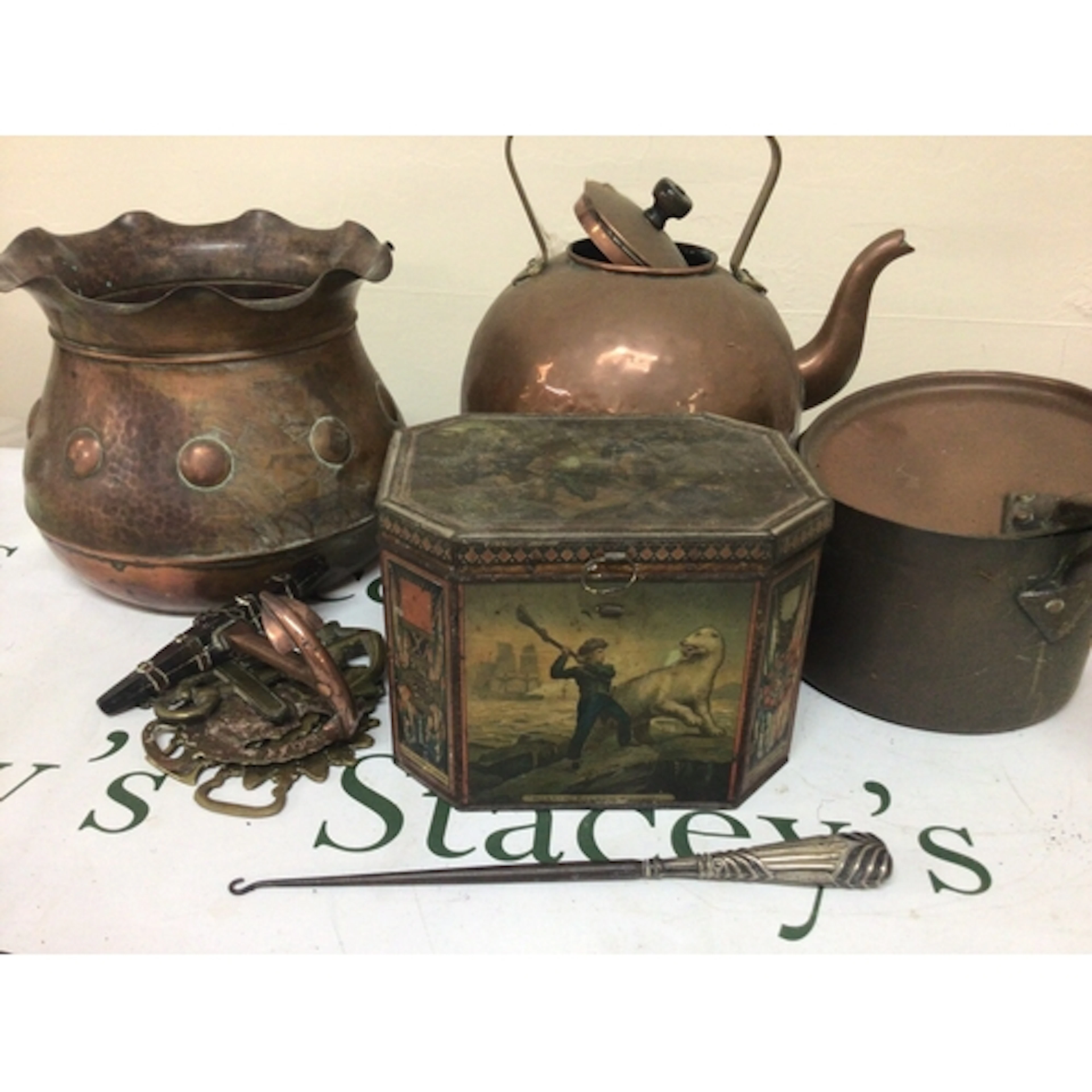 A Vintage Mustard tin decorated with views of Nelson and Mar...