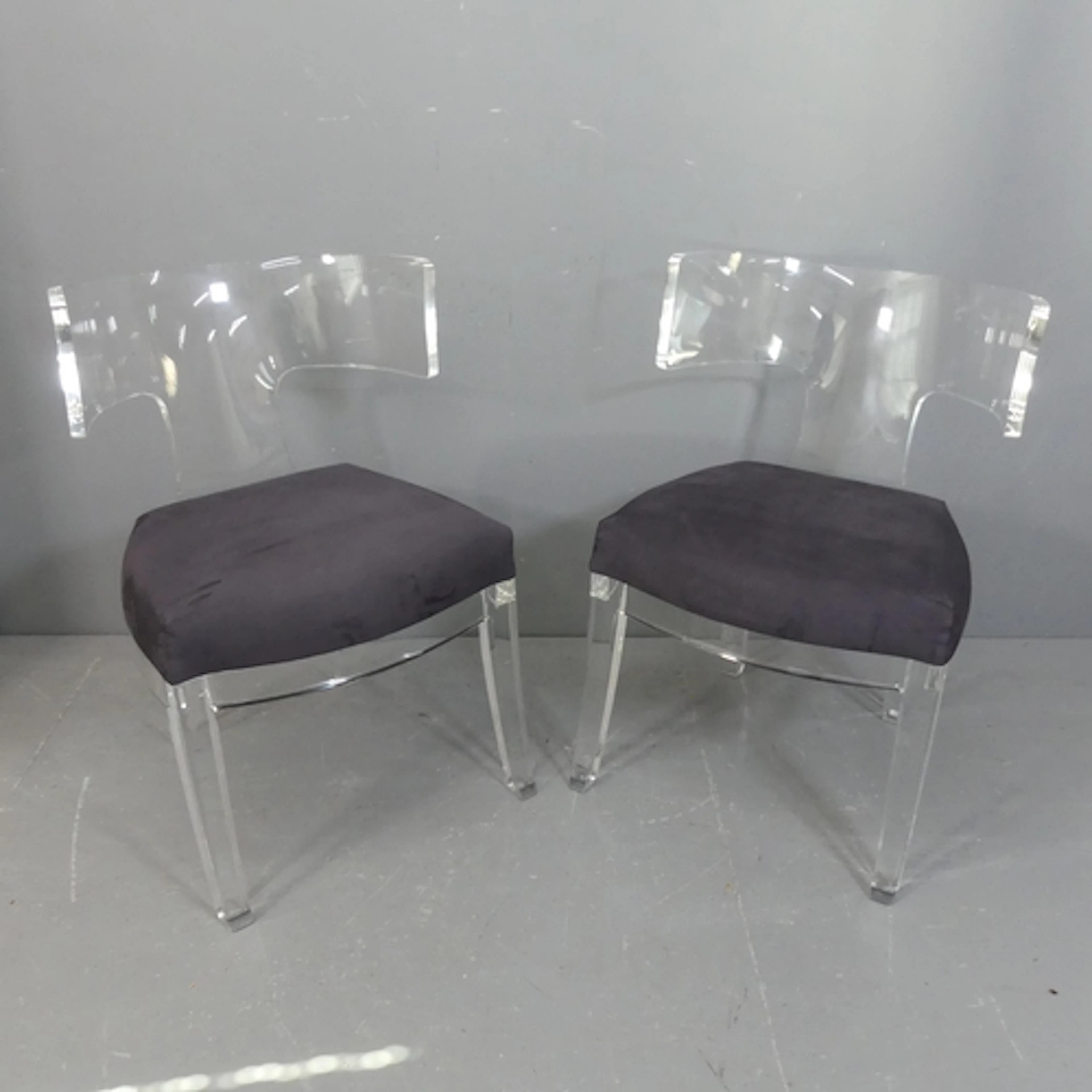 Andrew Martin - A pair of Saturn lucite acrylic Klismos styl...