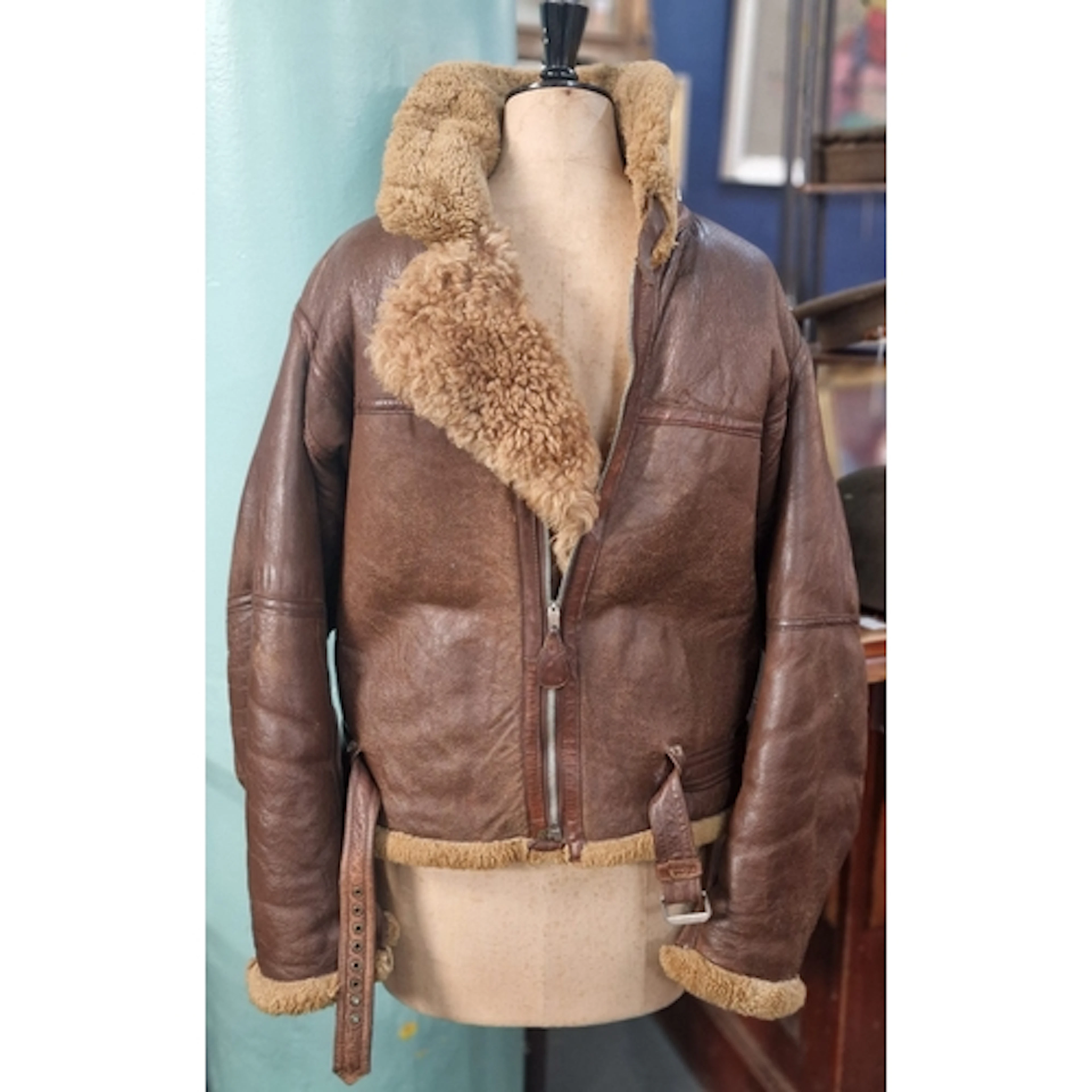 WW2 British Royal Air Force (RAF) Irvin flying jacket, of mu...