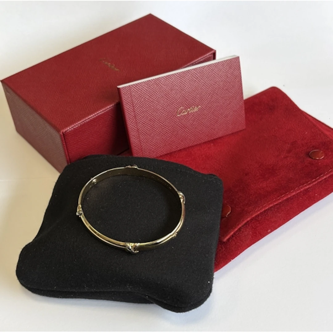 CARTIER: A good 18 carat gold bracelet with concealed clasp ...