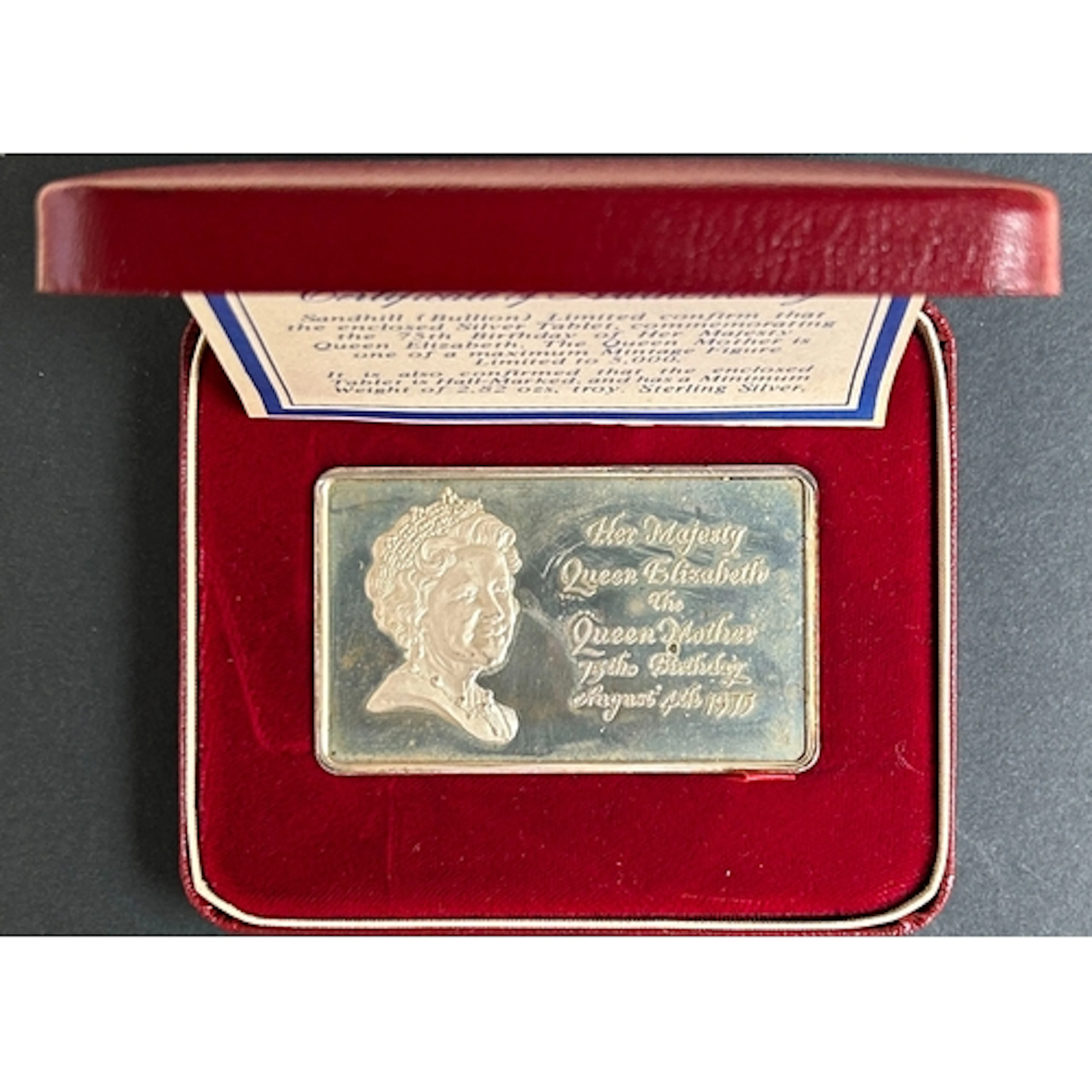 1975 Sandhill Bullion Sterling silver ingot commemorating th...