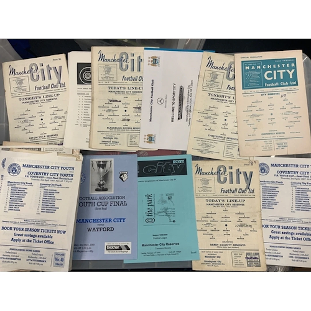 Manchester City Reserve + Youth Home Football Programmes: Fr...
