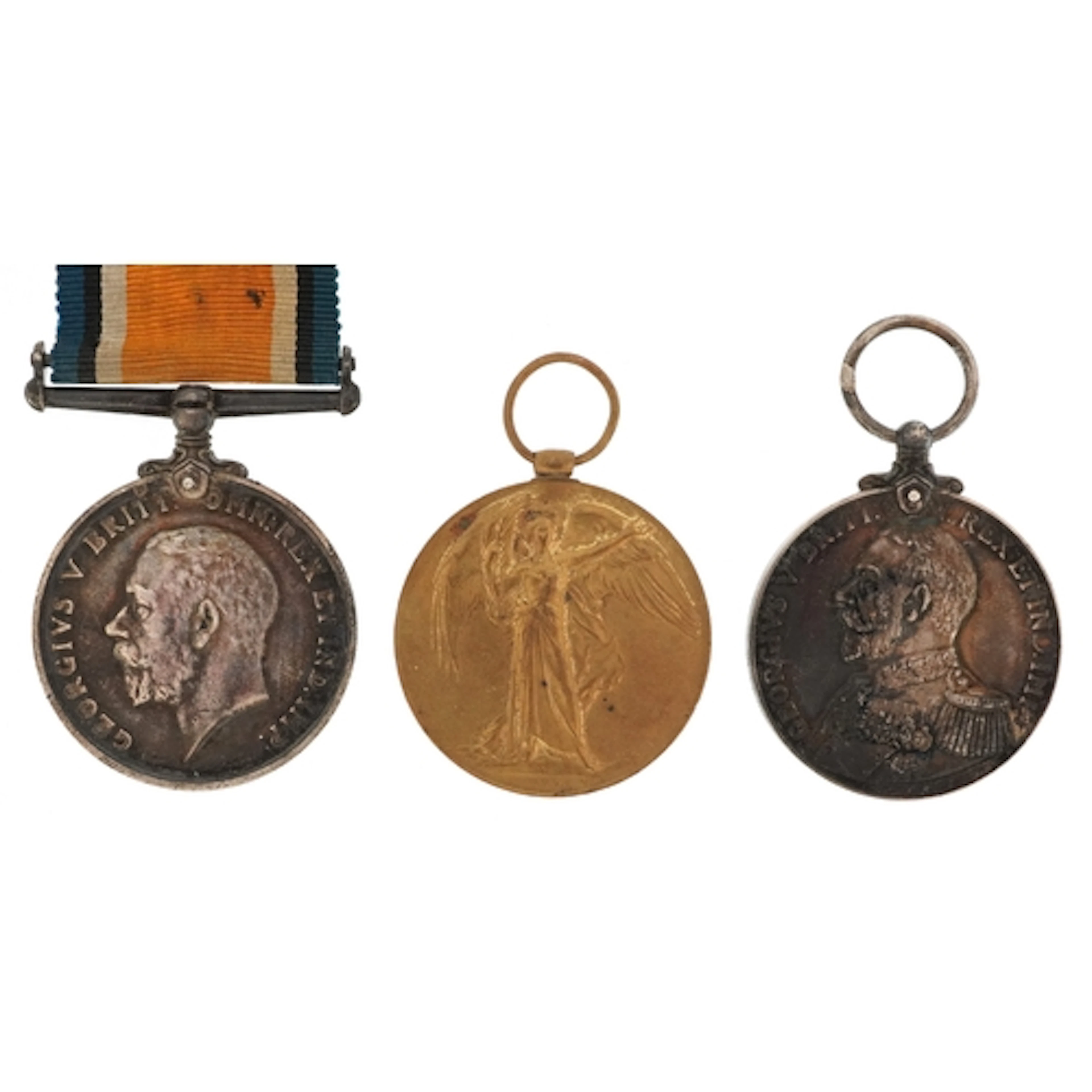 British military World War I medal pair and naval Long Servi...