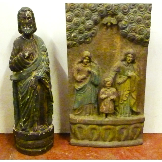 Carved wood wall hanging relief carving depicting a Biblical...