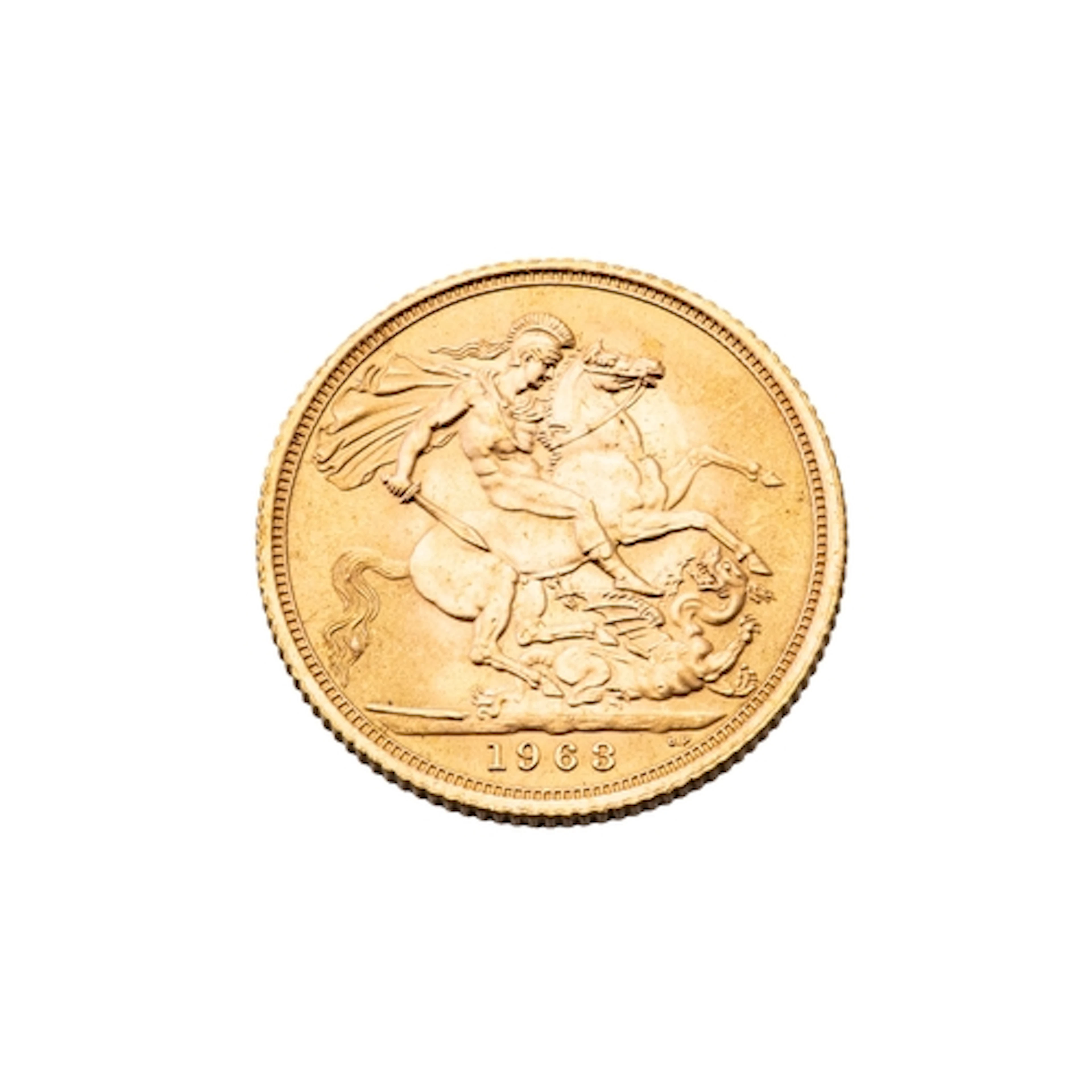 A 1963 FULL GOLD SOVEREIGN ENGLISH COIN, Queen Elizabeth II,...