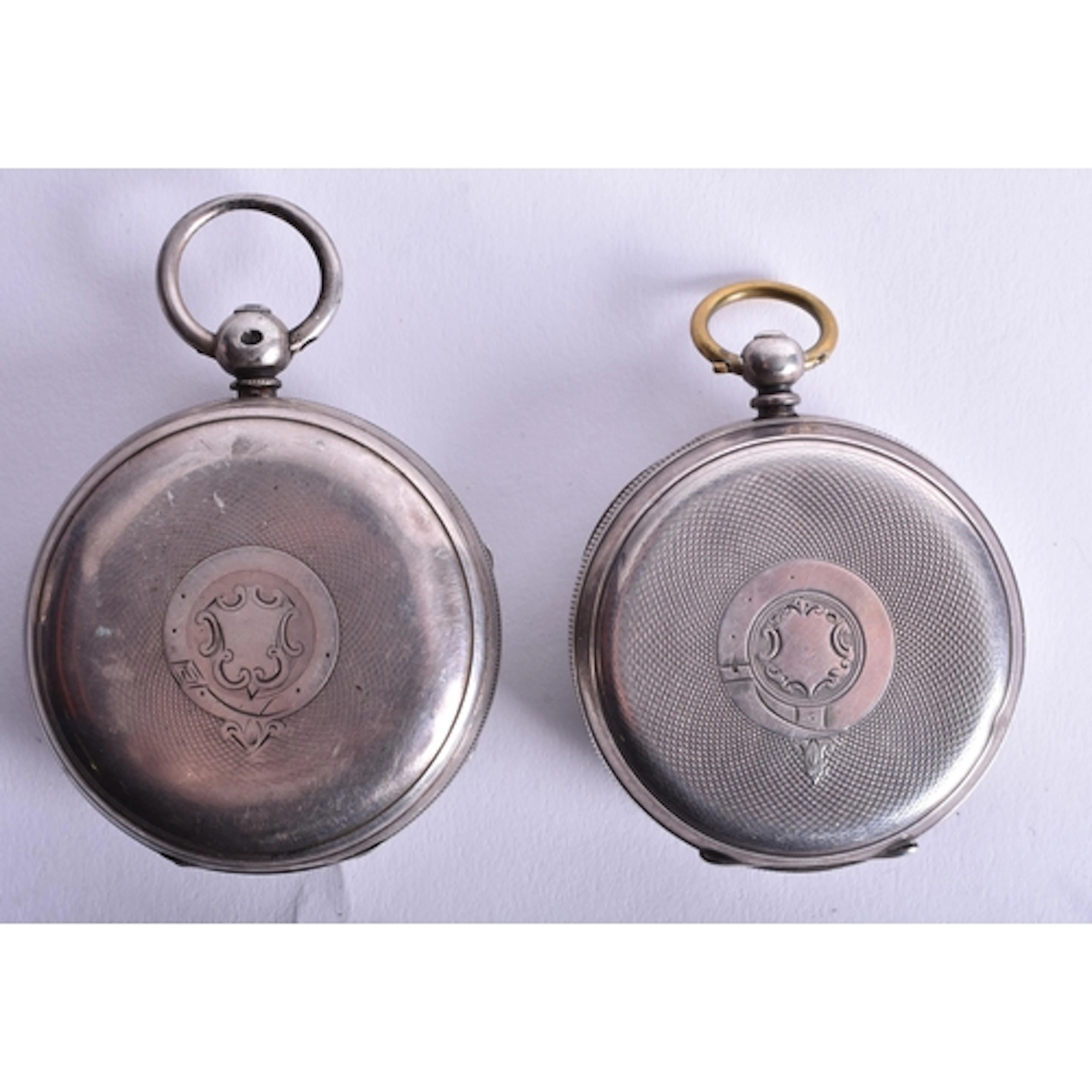 TWO ANTIQUE SILVER POCKET WATCHES. 1 running. 197 grams over...