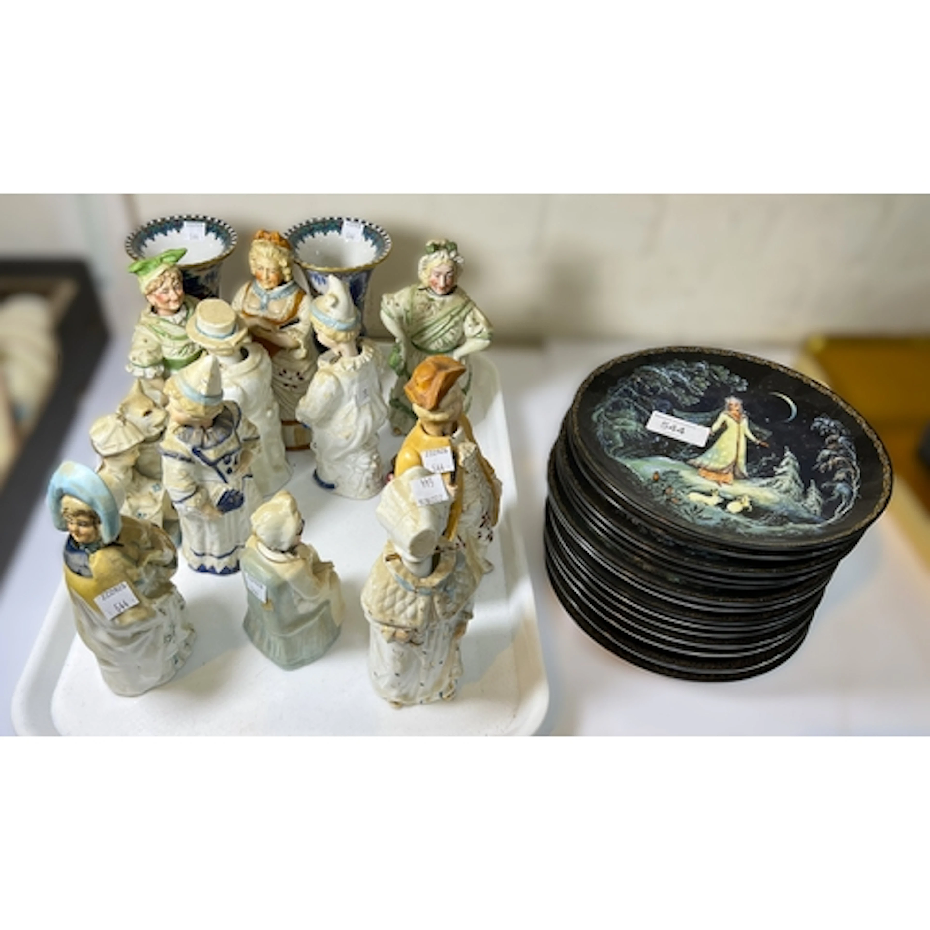 A collection of Russian collectors plates, antique porcelain...