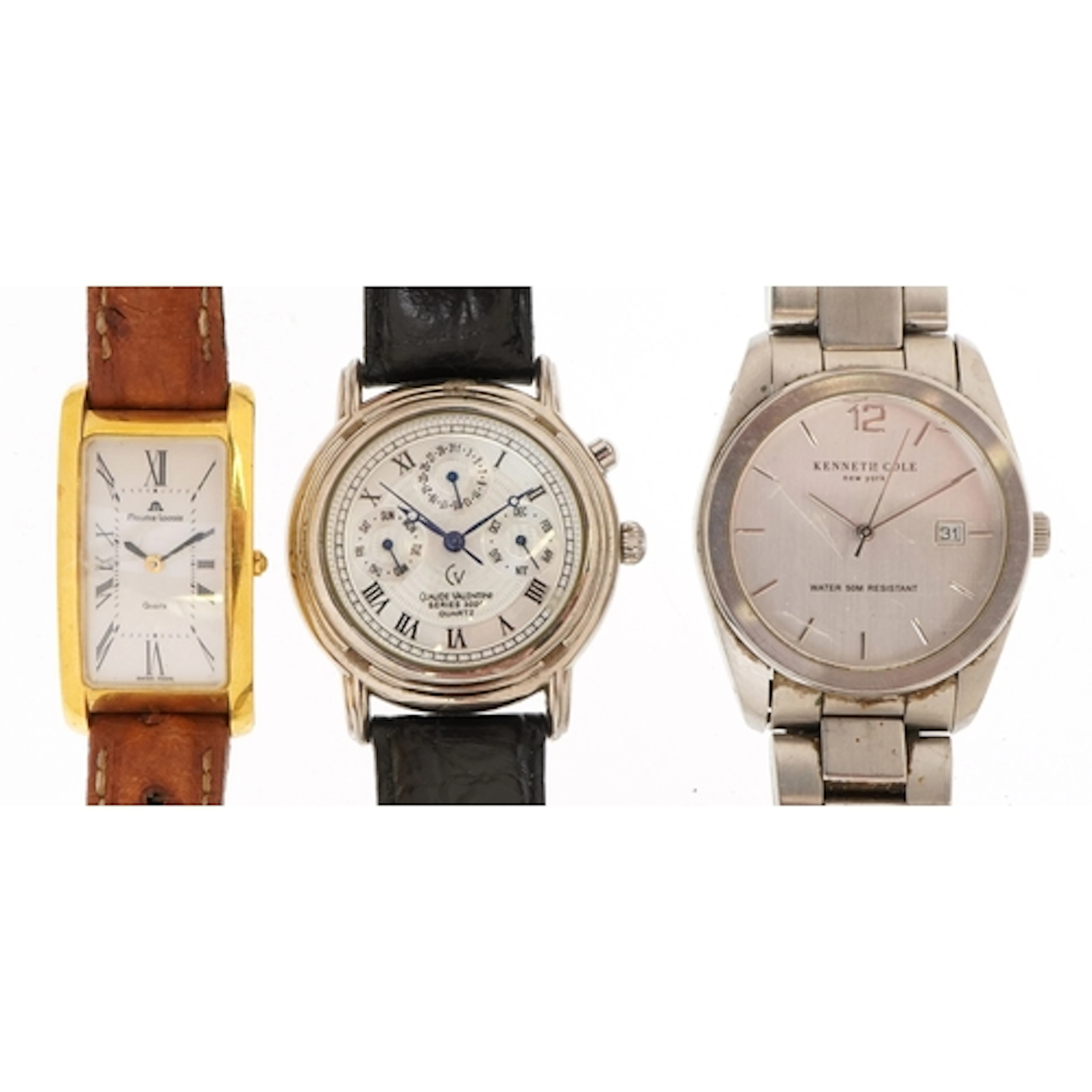 Three vintage and later wristwatches comprising Claude Valen...