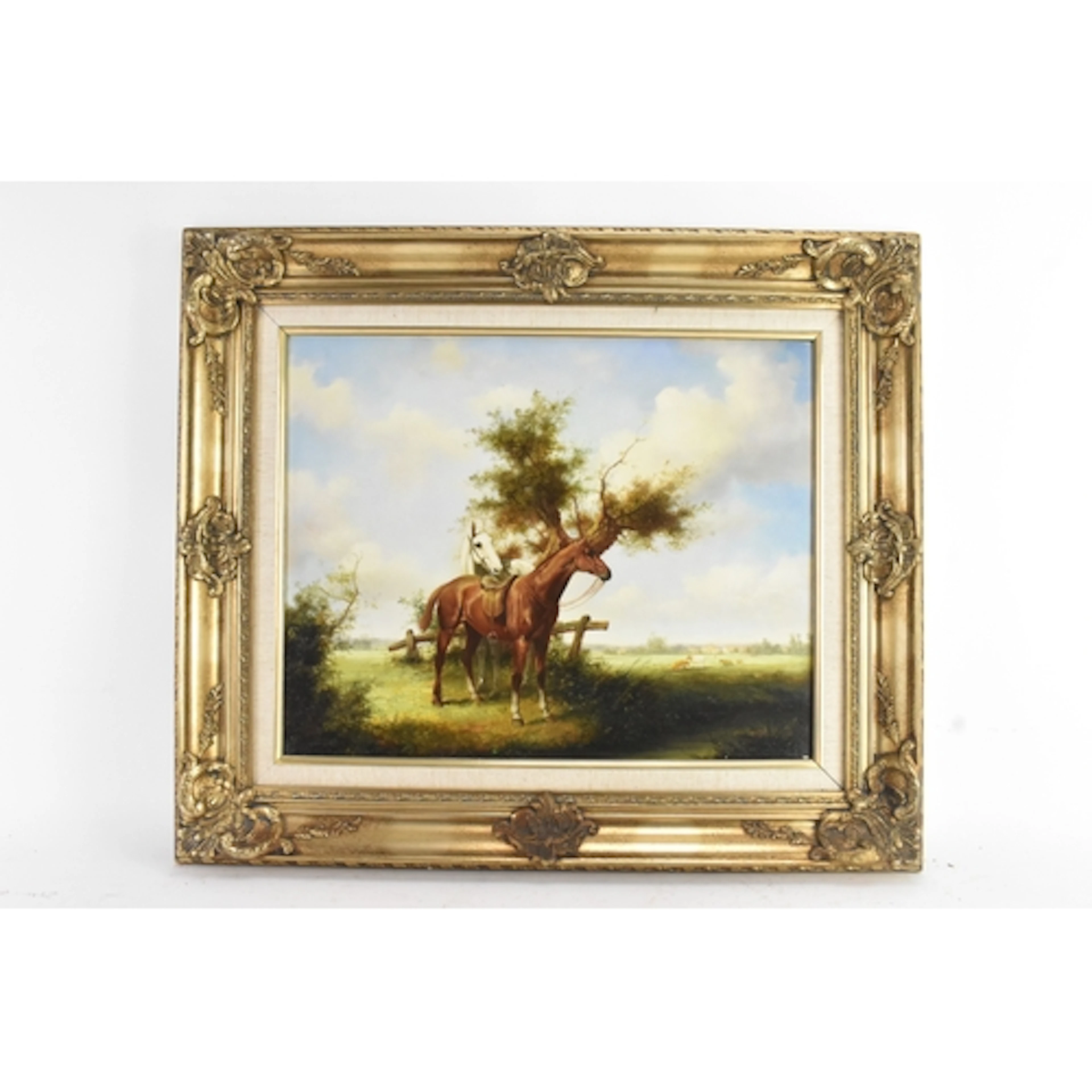 Jan Mortel (20th/21st century) An oil on board depicting two...
