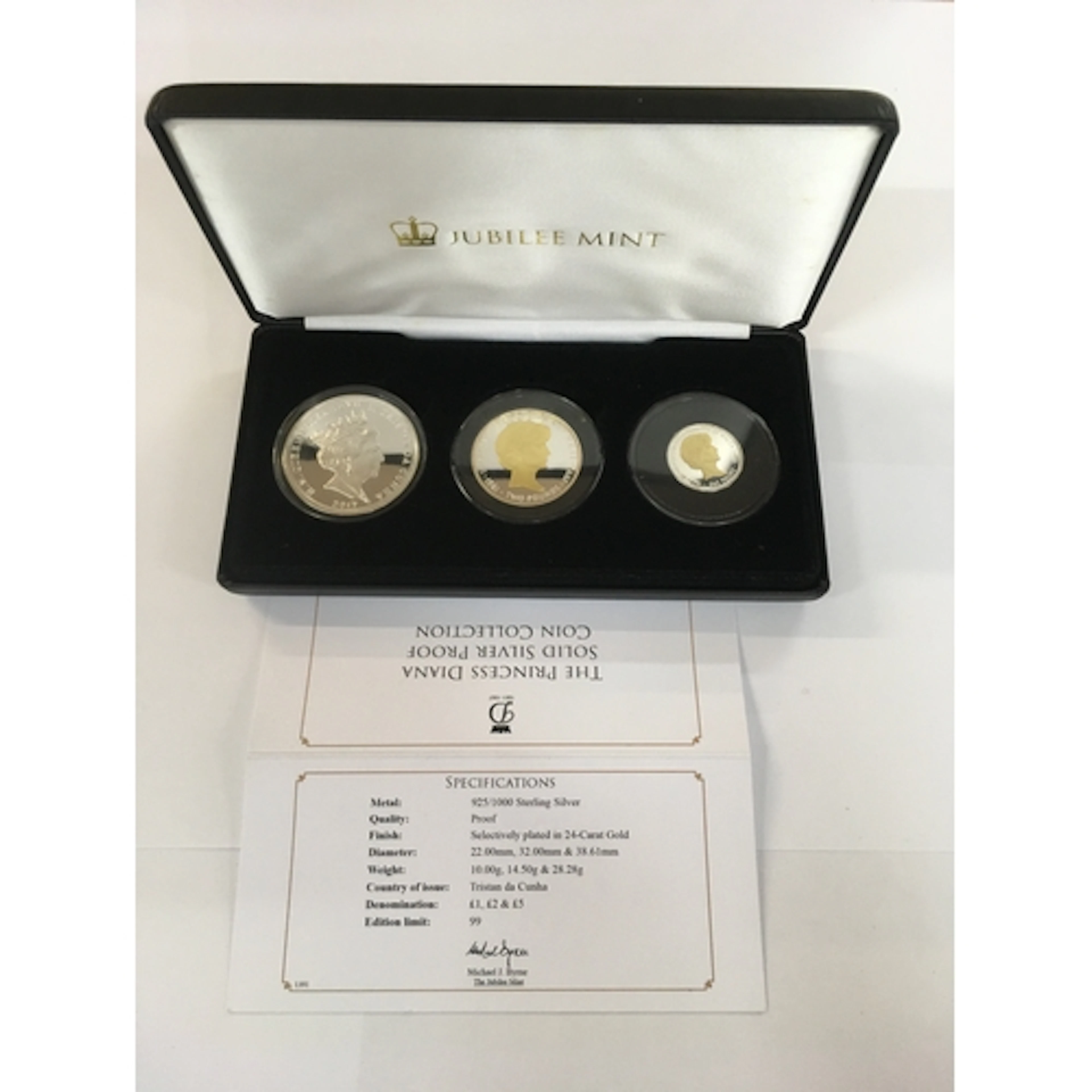 Memorial of of Princess Diana Solid Silver Proof Commemorati...