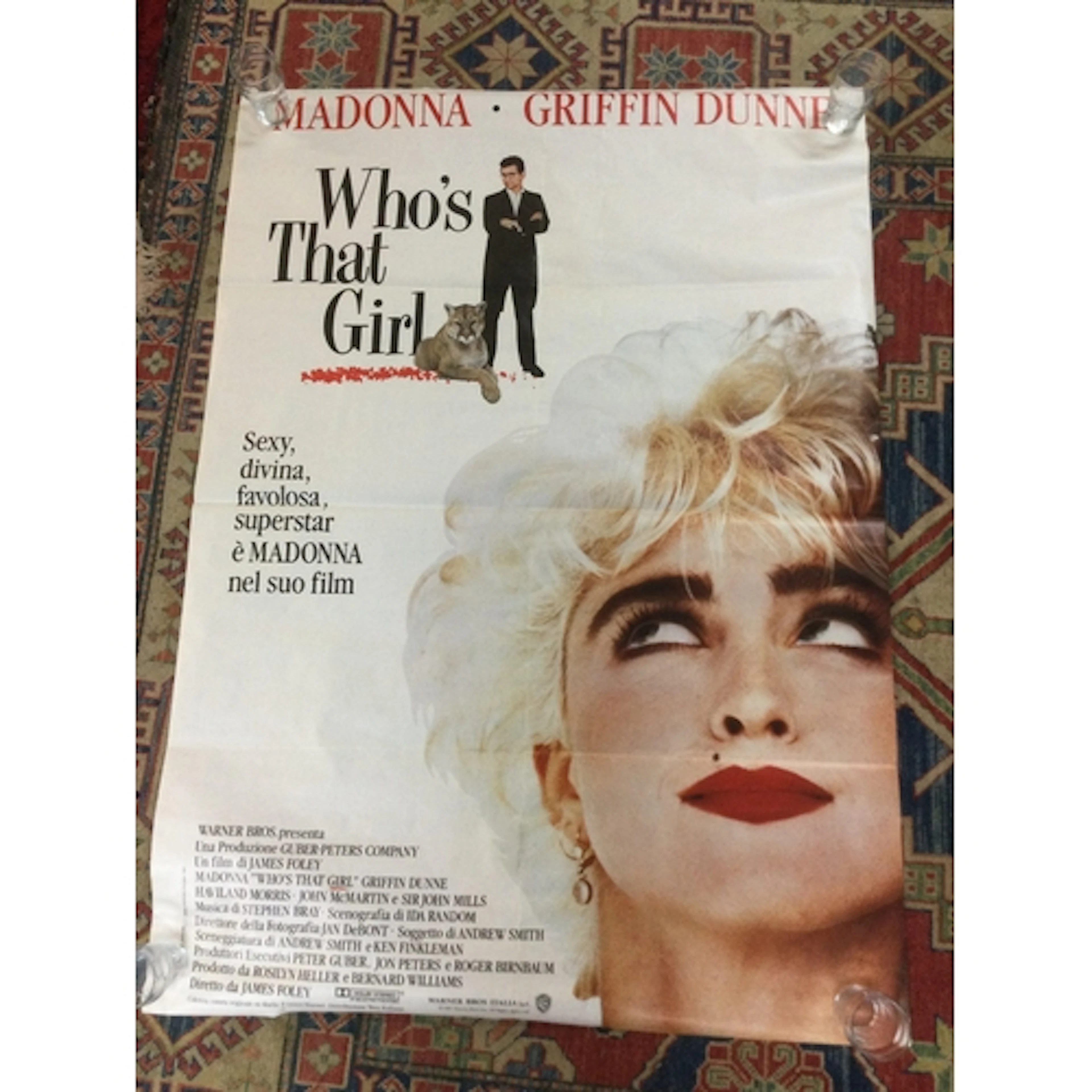 An Italian film poster for Who's That Girl?, rolled. Approx ...