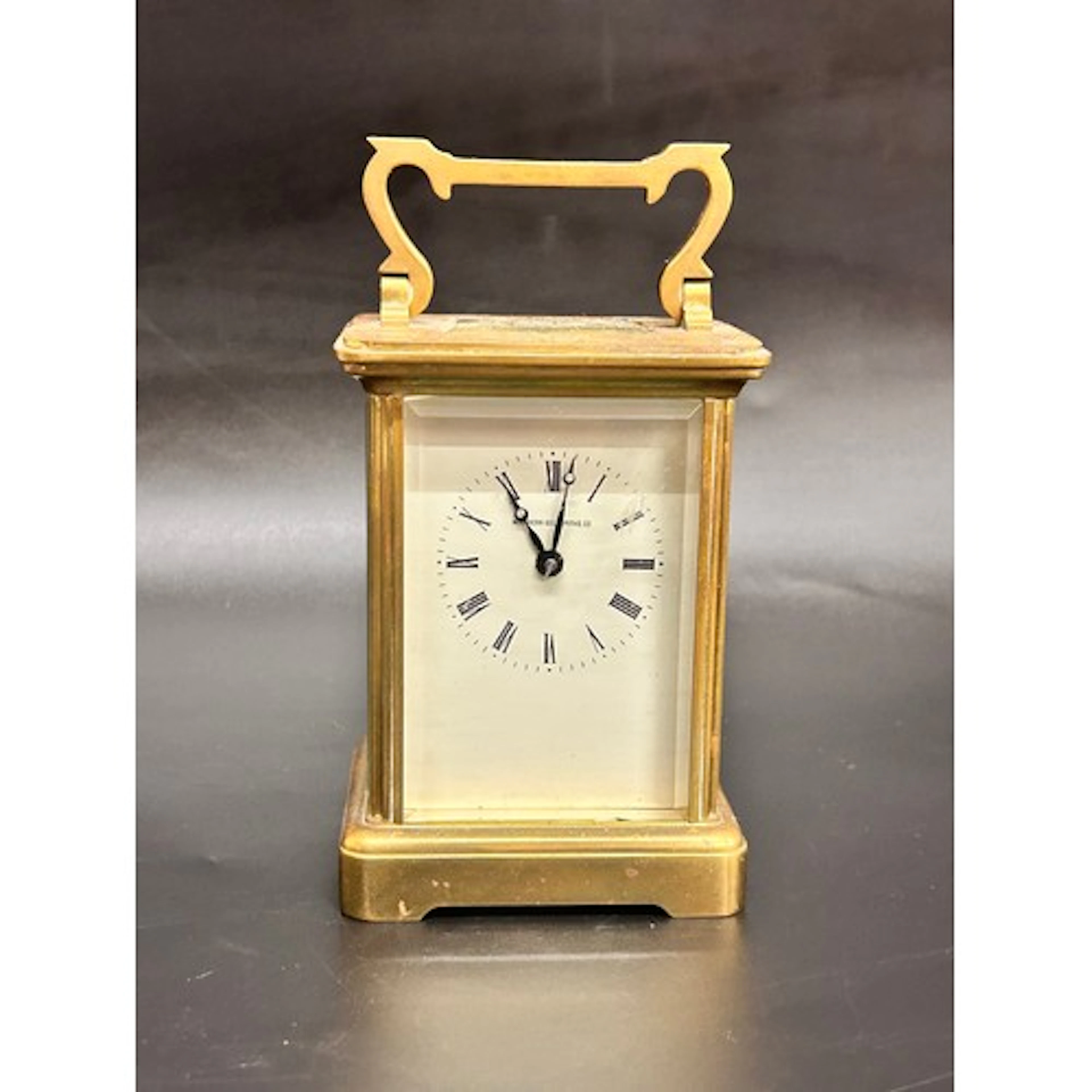An early 20th Century brass carriage clock, movement signed ...
