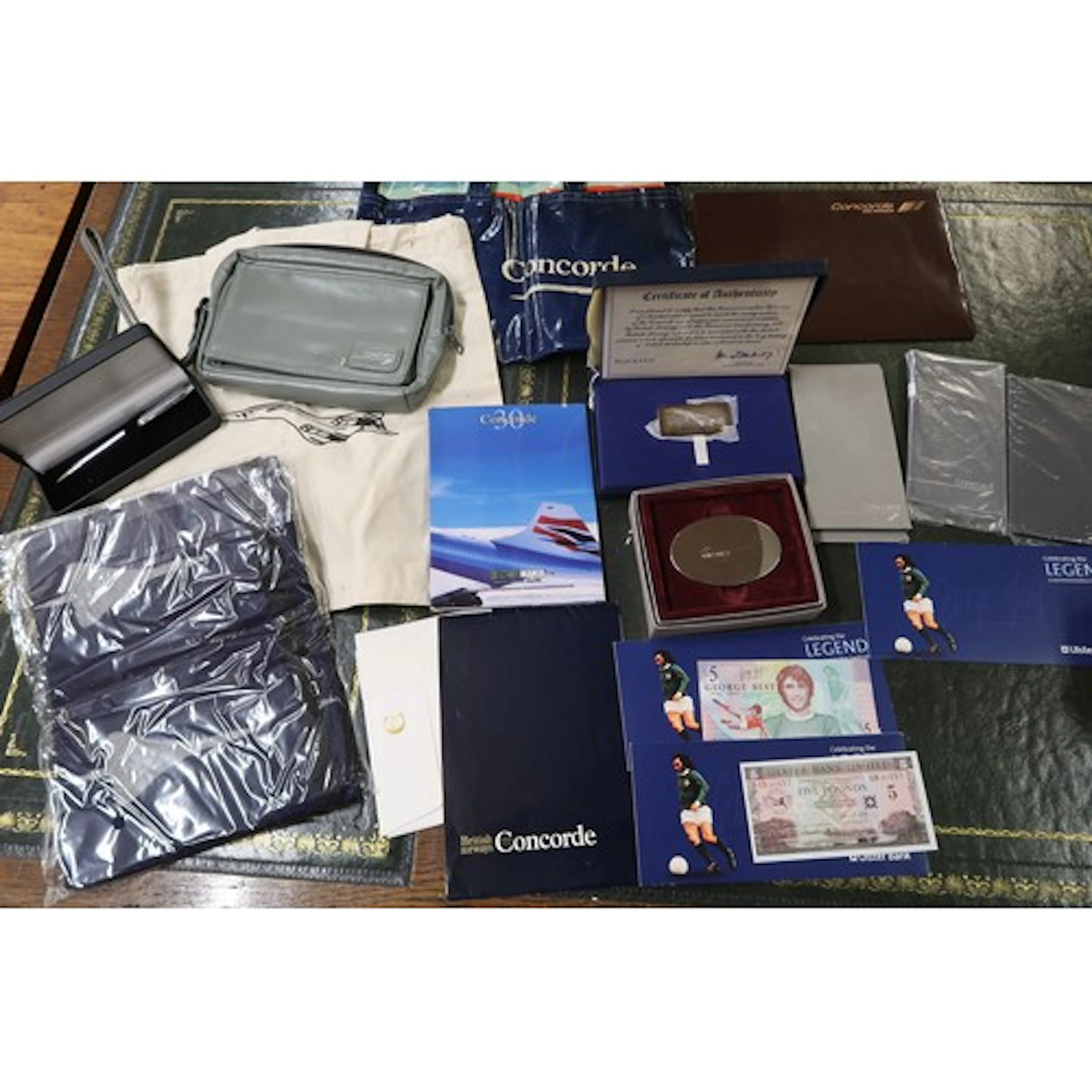 Bag containing a collection of Concorde related flight ephem...