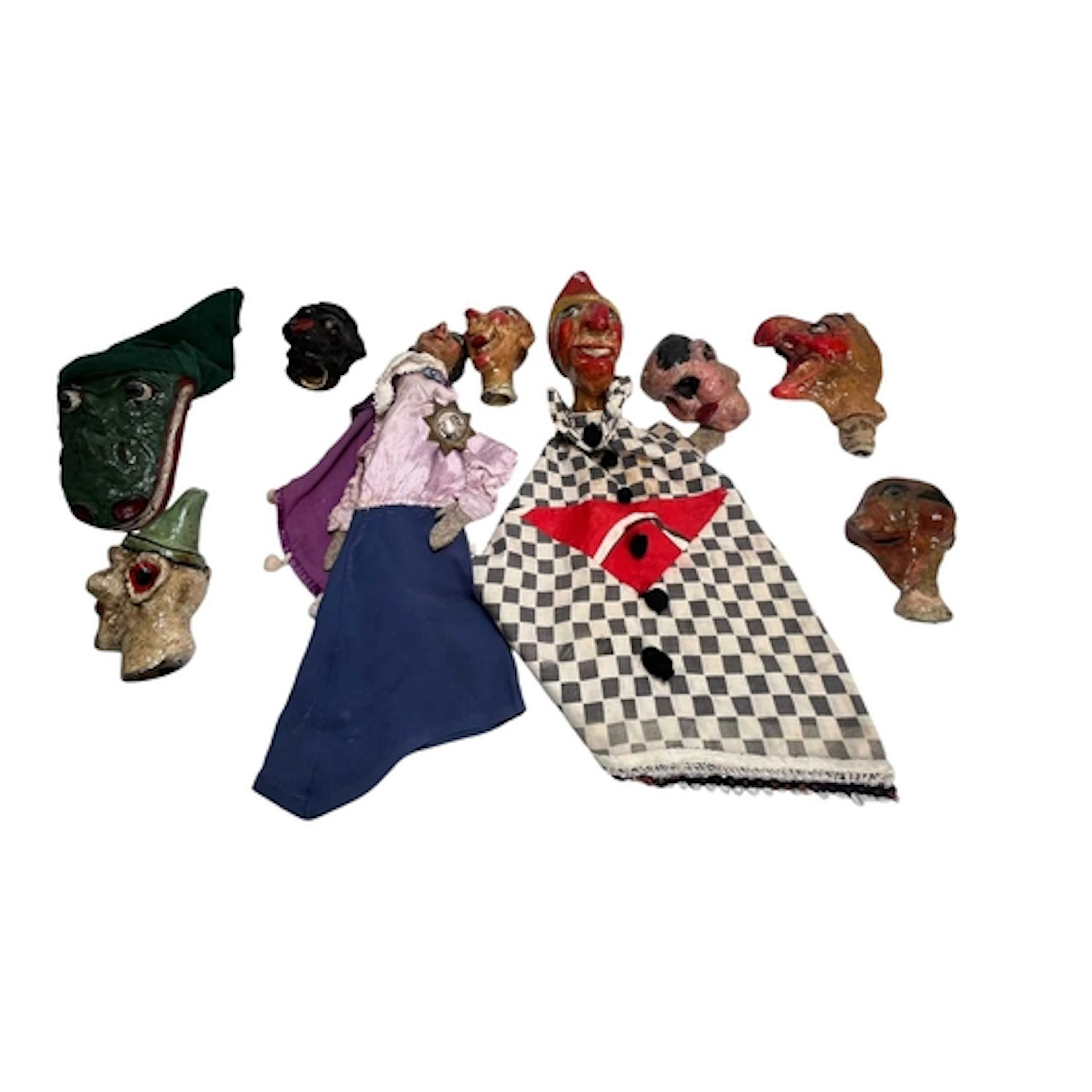 A collection of nine early 20th century Folk Art-inspired, h...