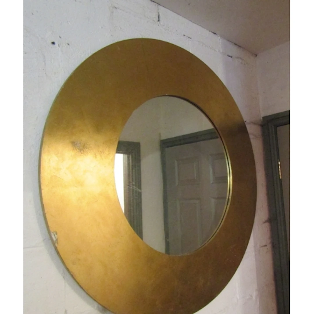Gilded Circular Form Wall Mirror Restrained Design Approxima...
