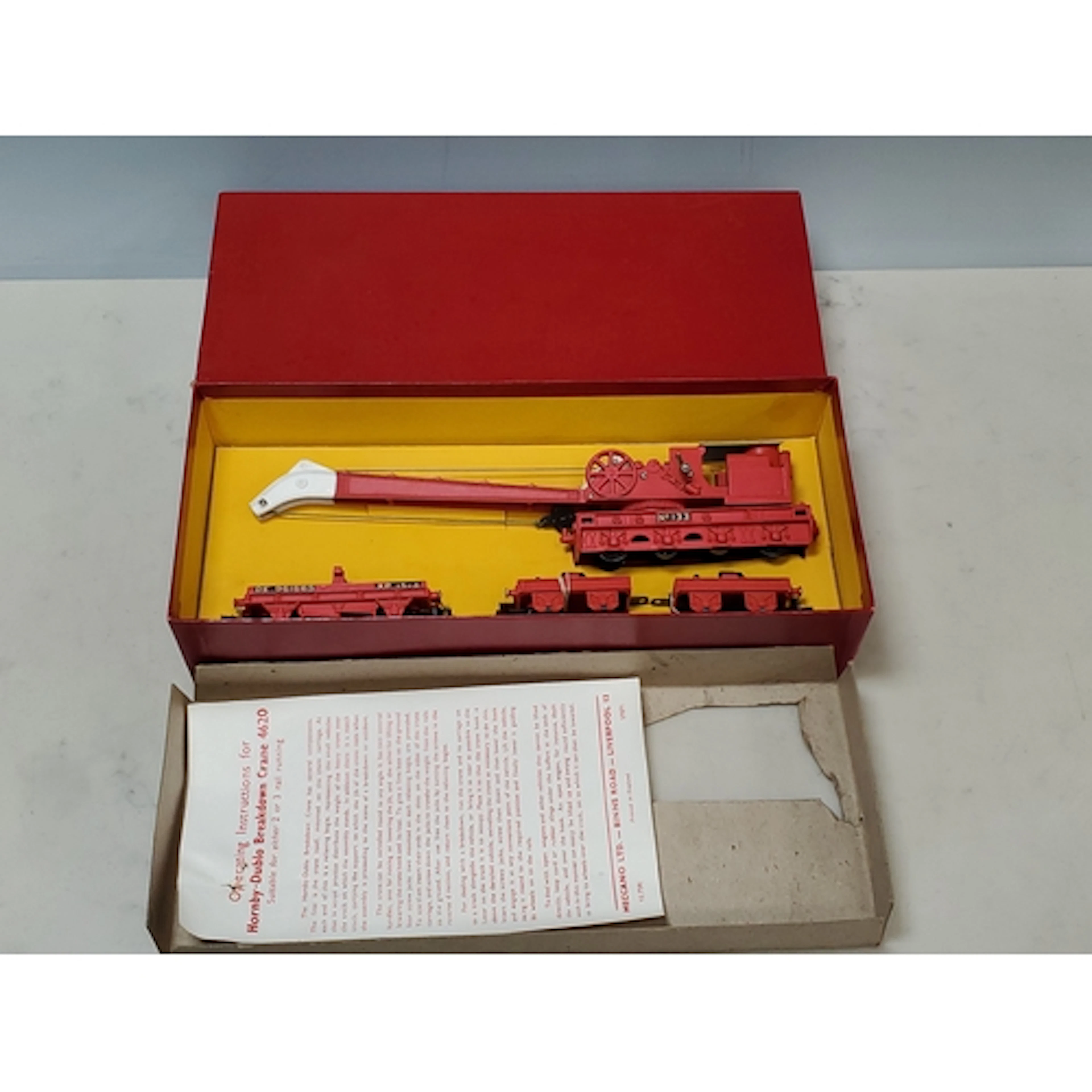 A boxed Hornby Dublo 4620 matt Breakdown Crane, M, showing n...