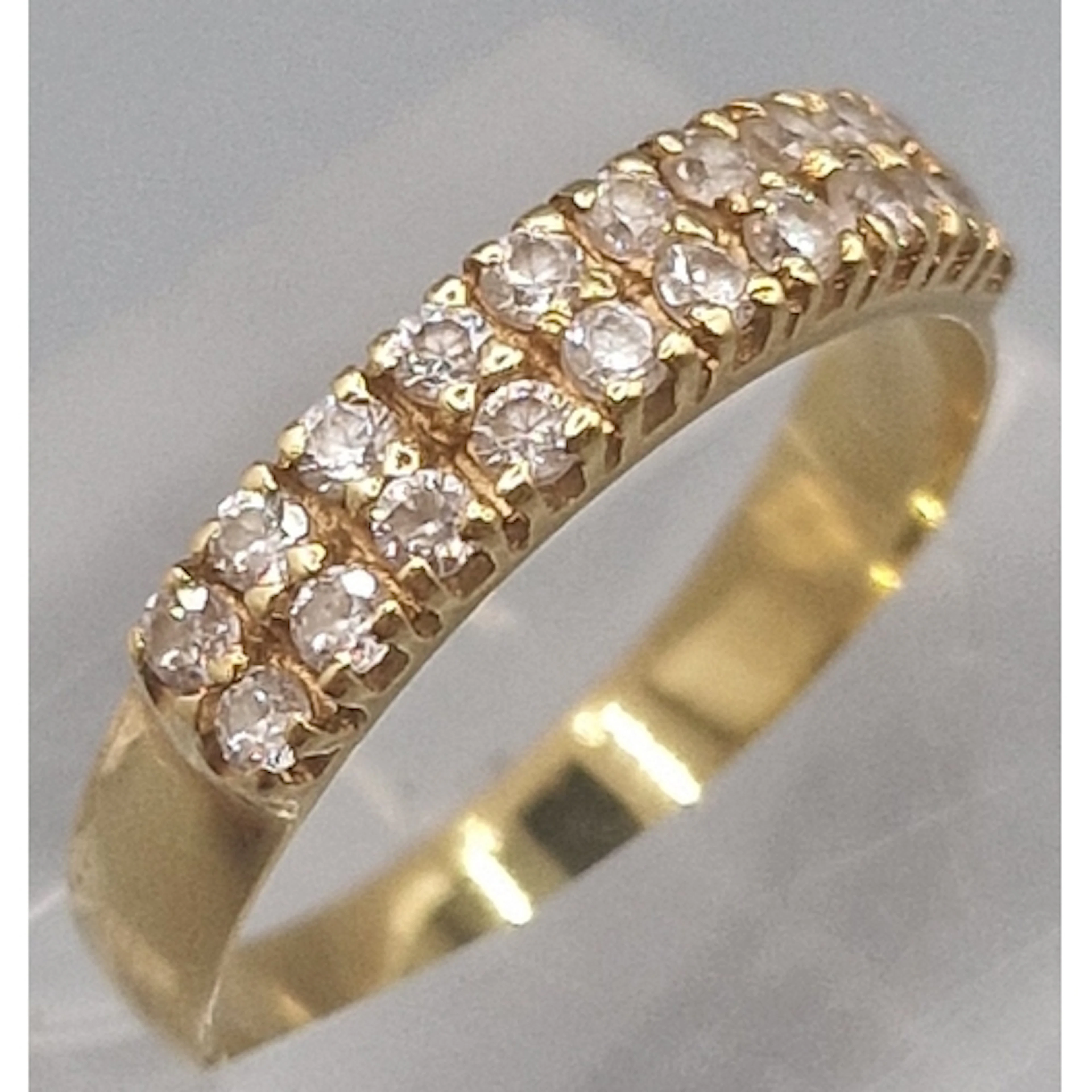 18ct gold double band diamond twenty stone half eternity rin...