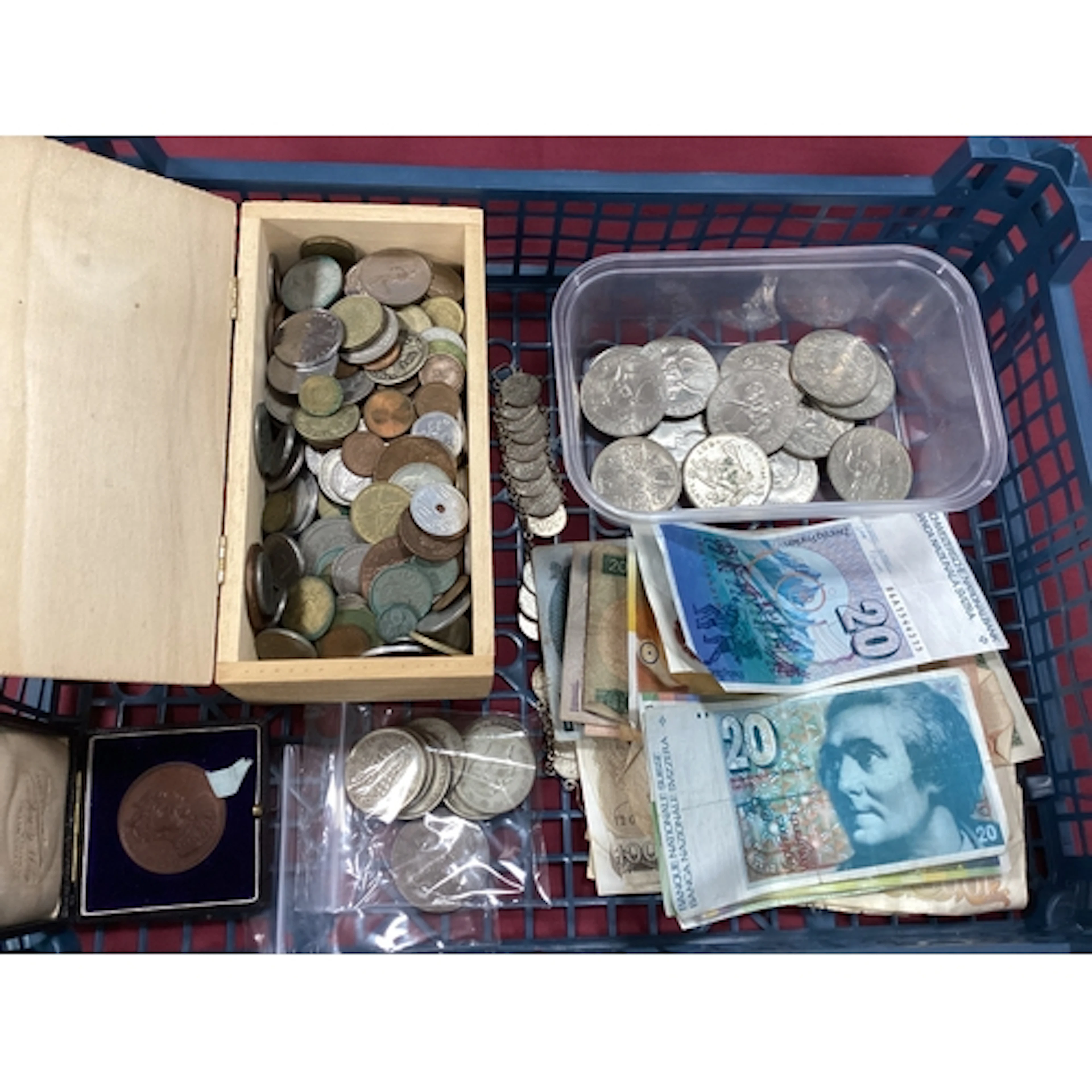 Large Collection Of World Coinage And Banknotes, includes a ...