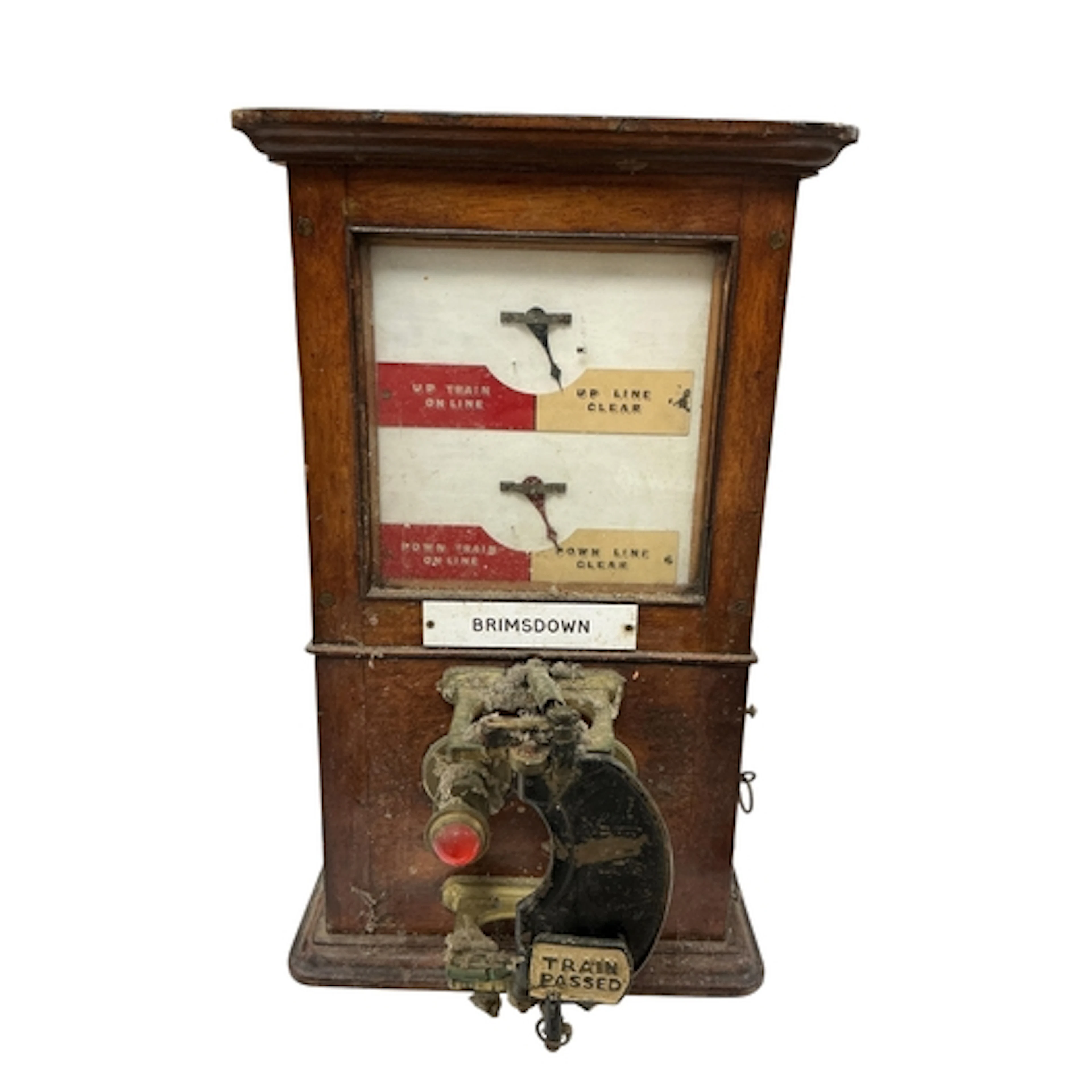 An GER railway signal box mahogany cased block instrument, T...