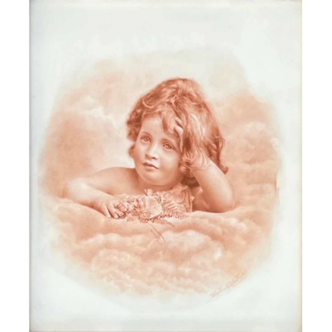 Queen Victoria interest: A 19th century sepia oil on milk gl...