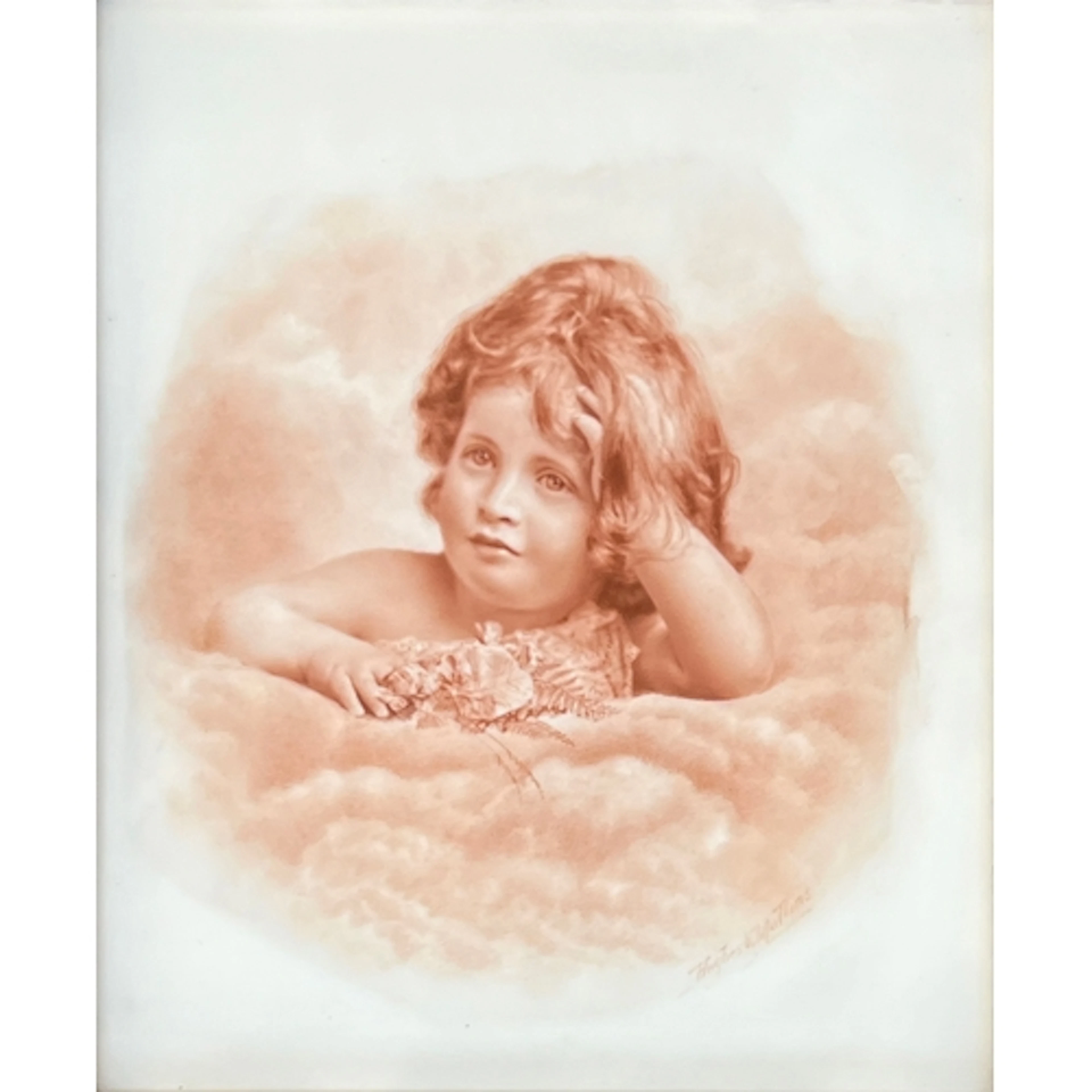 Queen Victoria interest: A 19th century sepia oil on milk gl...