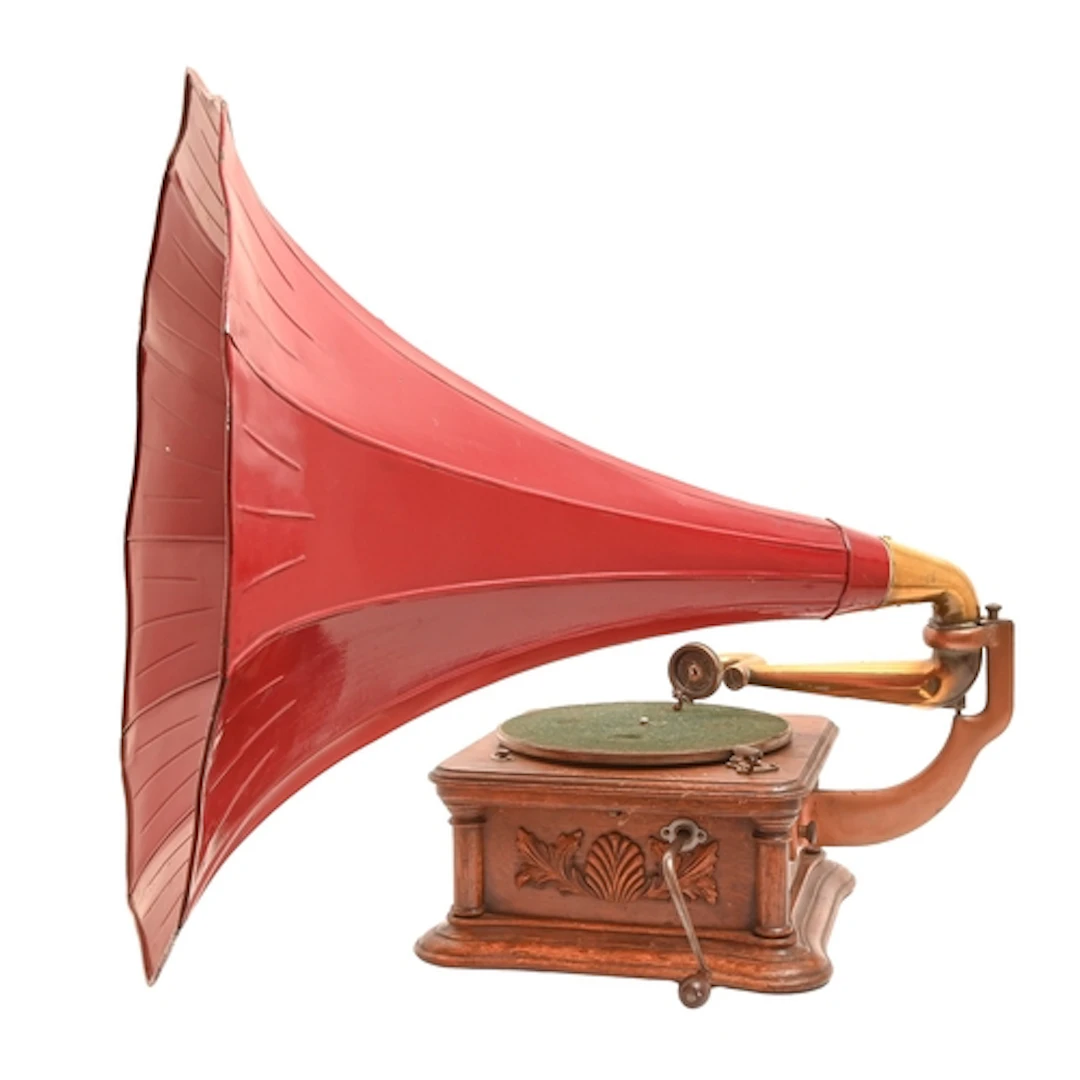 HMV Monarch 'Cockleshell' horn gramophone, circa 1905, origi...