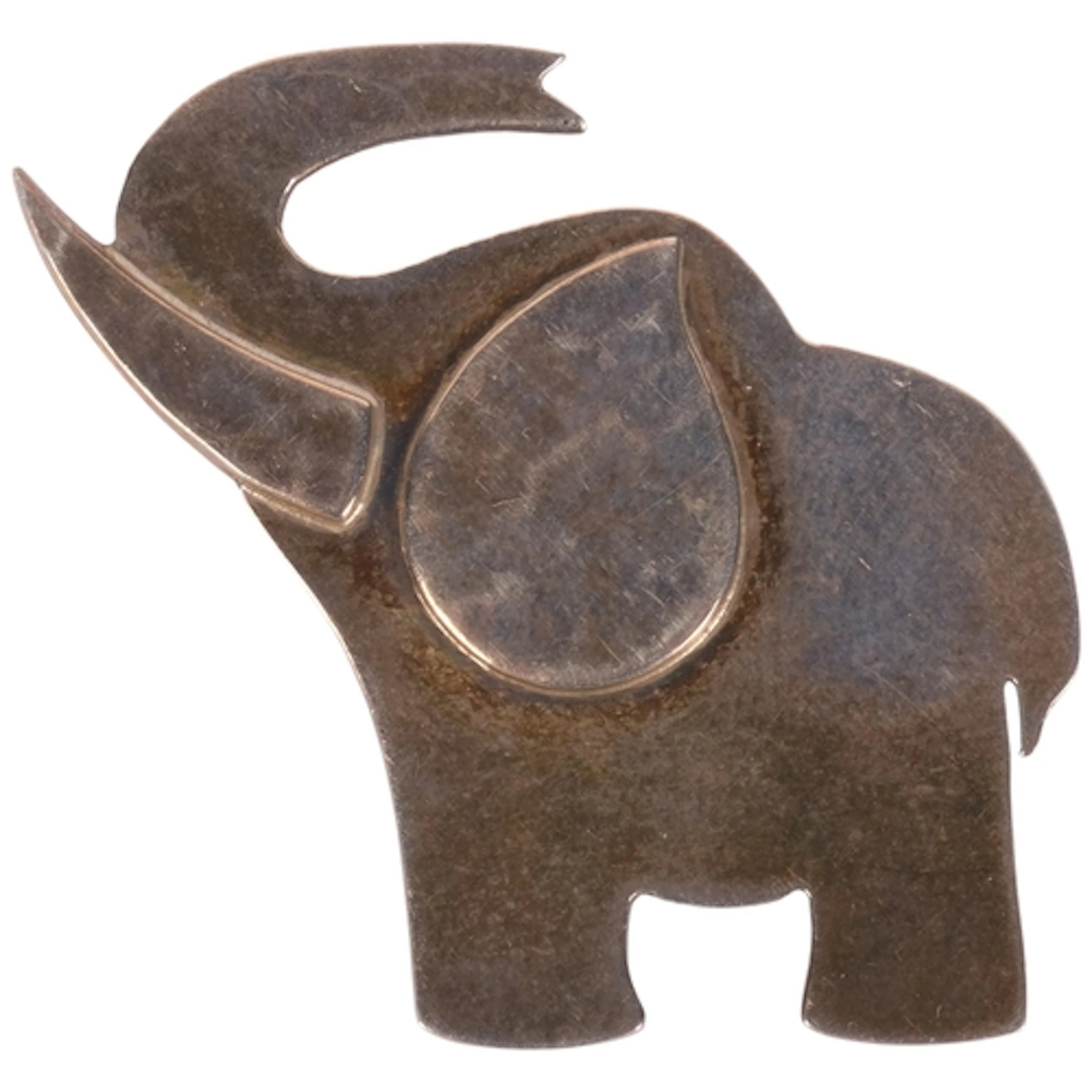 DELLAPINA - a 925 silver abstract elephant design brooch