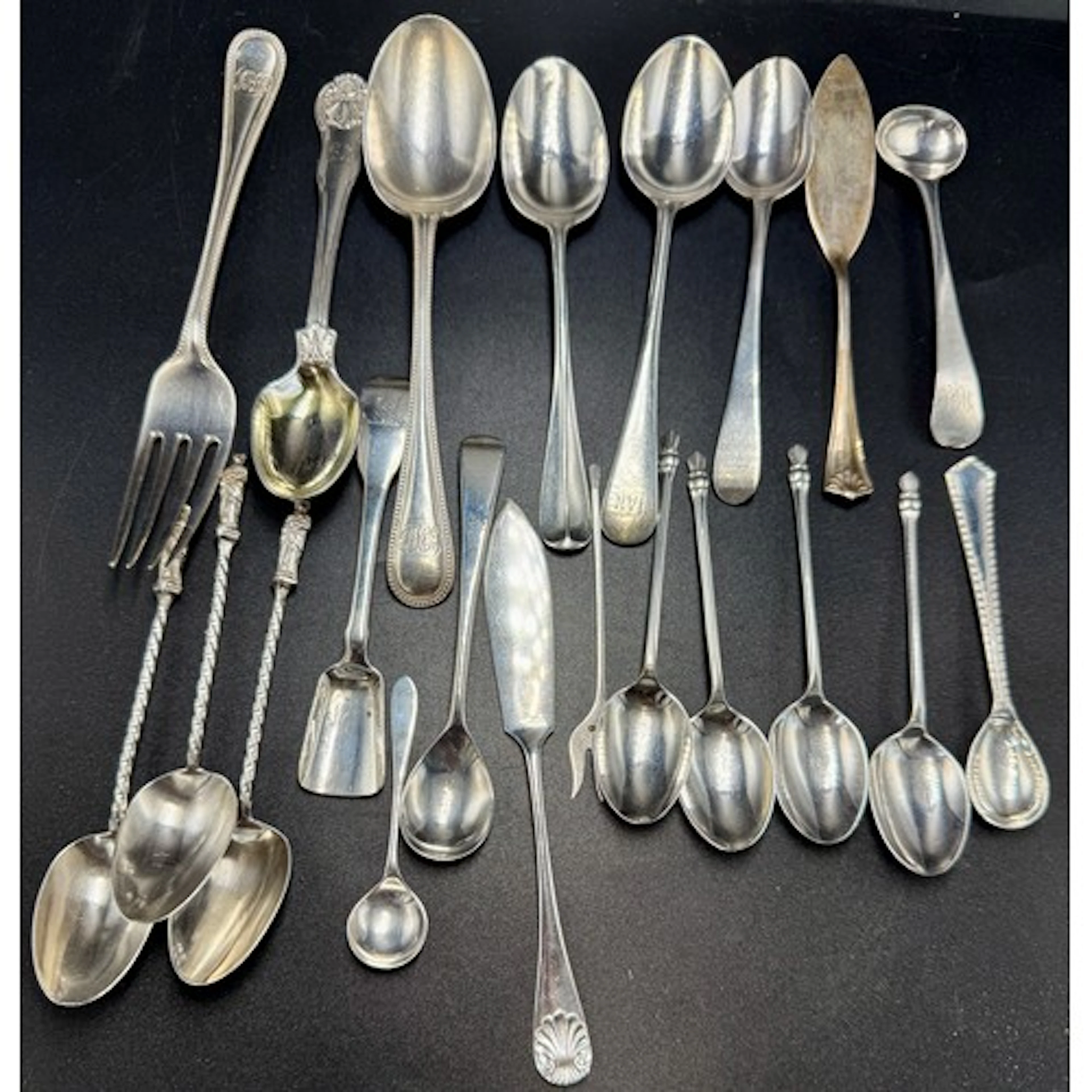 A quantity of hallmarked silver cutlery to include teaspoons...