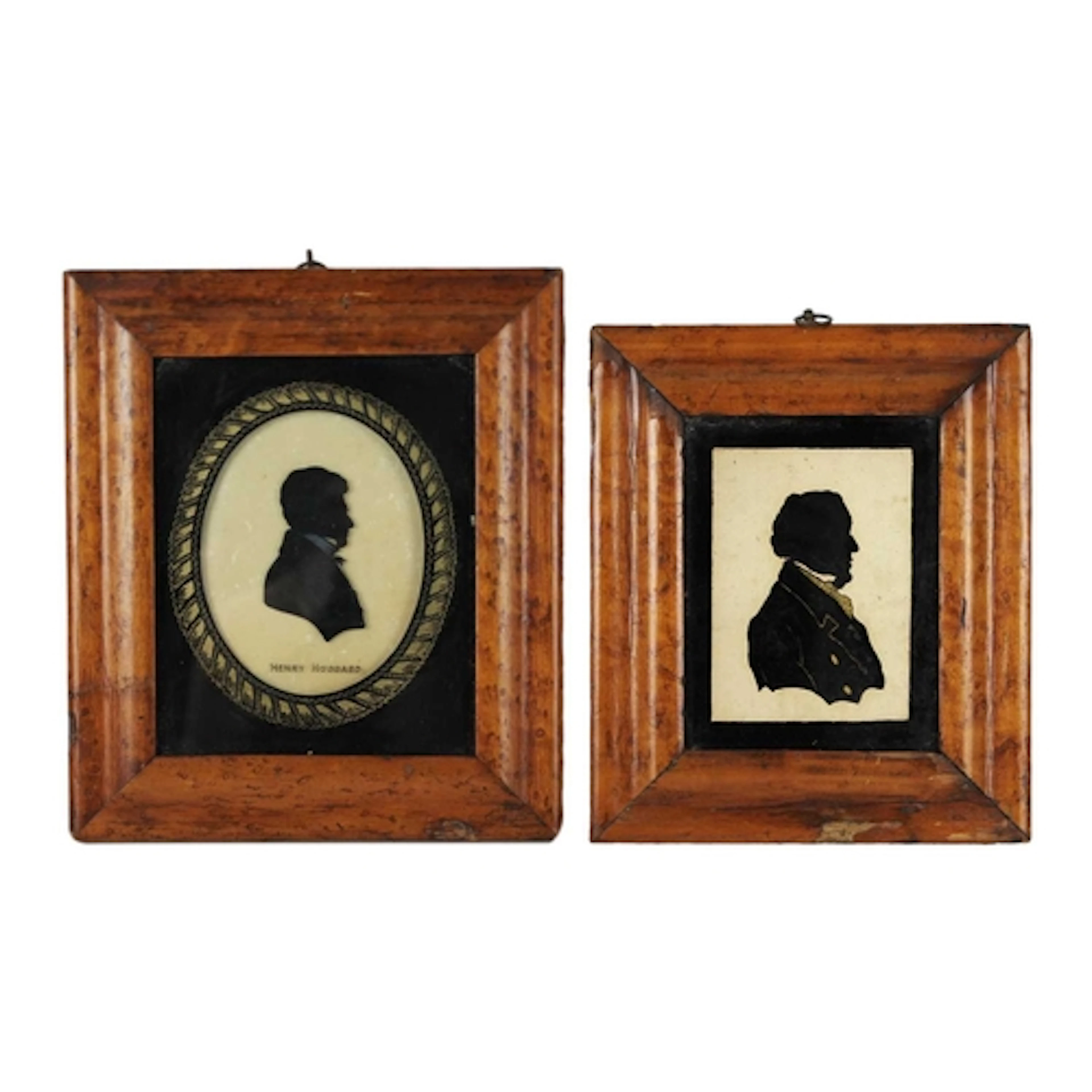 A 19th century silhouette of a gentleman. Bust length. Rever...