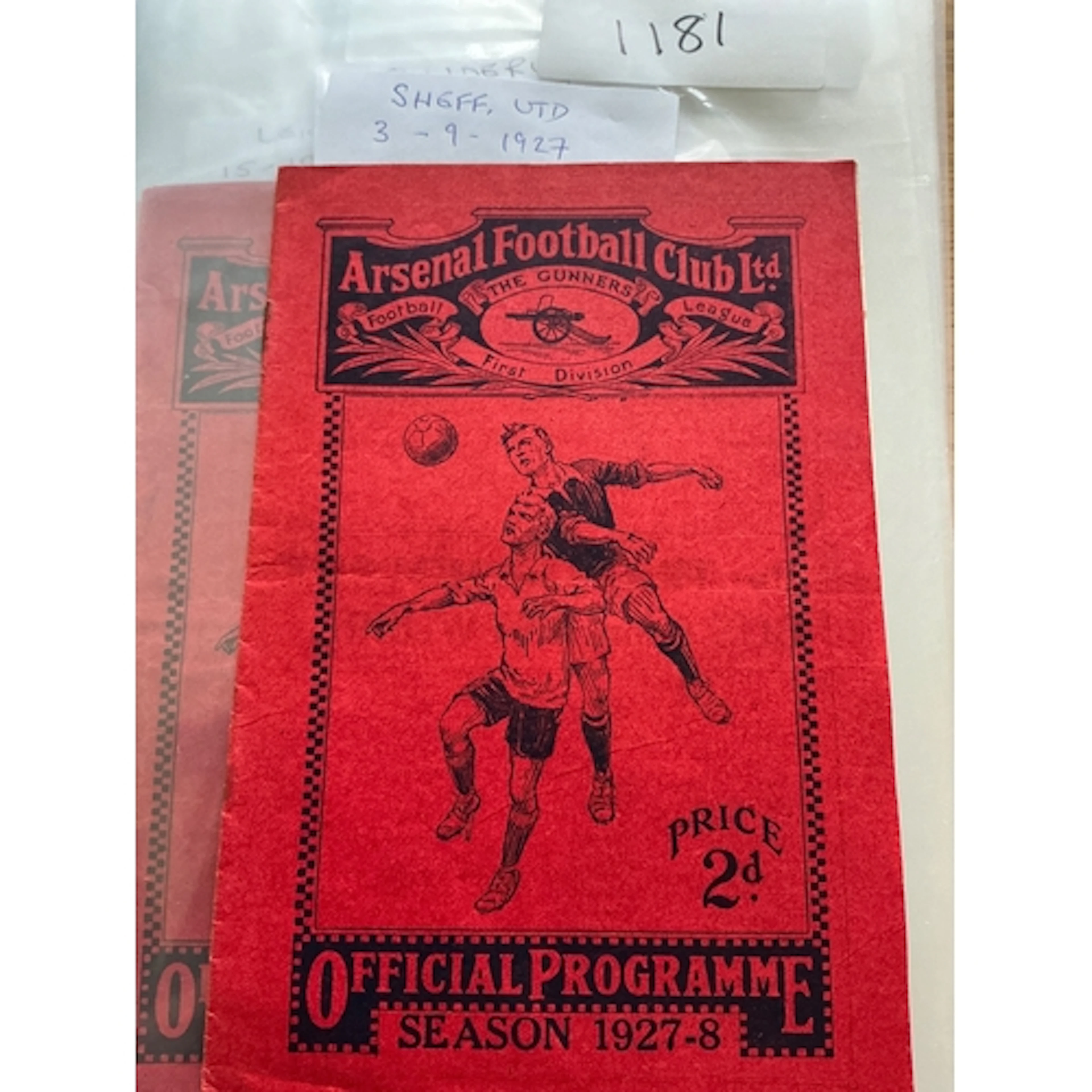 1927 - 1928 Arsenal v Sheffield United Football Programme: F...