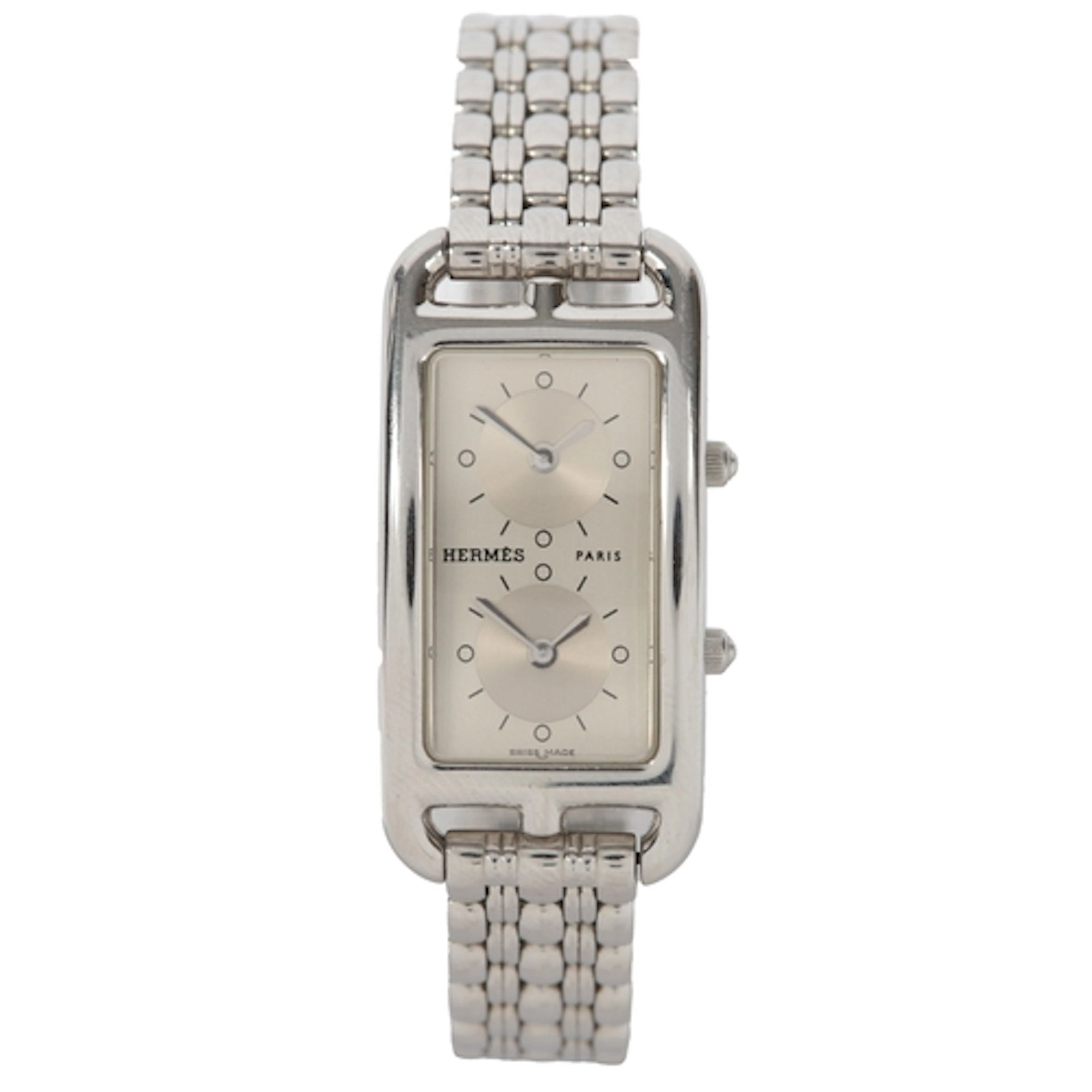 A lady's s stainless steel Hermes Cape Cod dual dial quartz ...