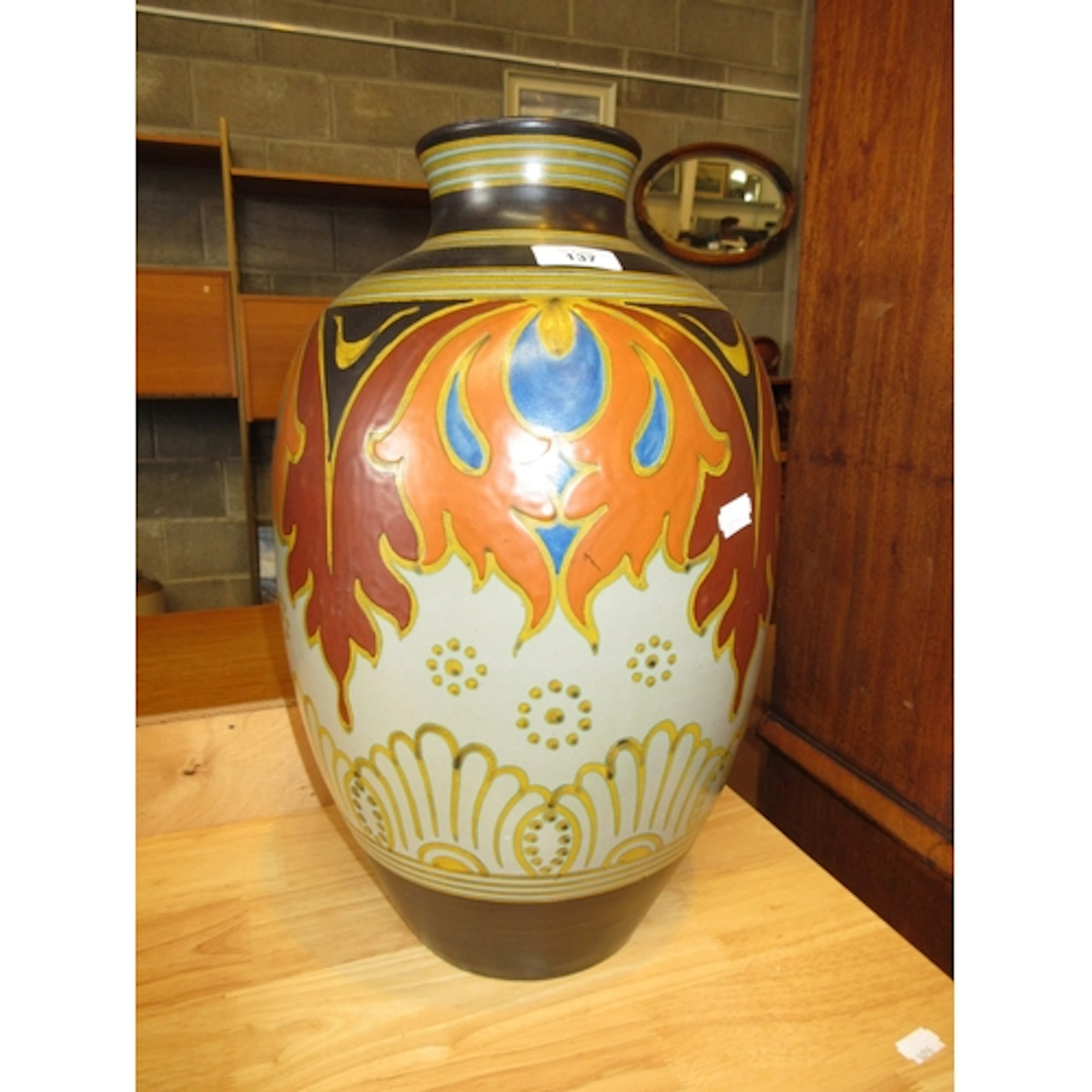 Large Gouda Holland Anette Pottery Vase, no 535, 44cm