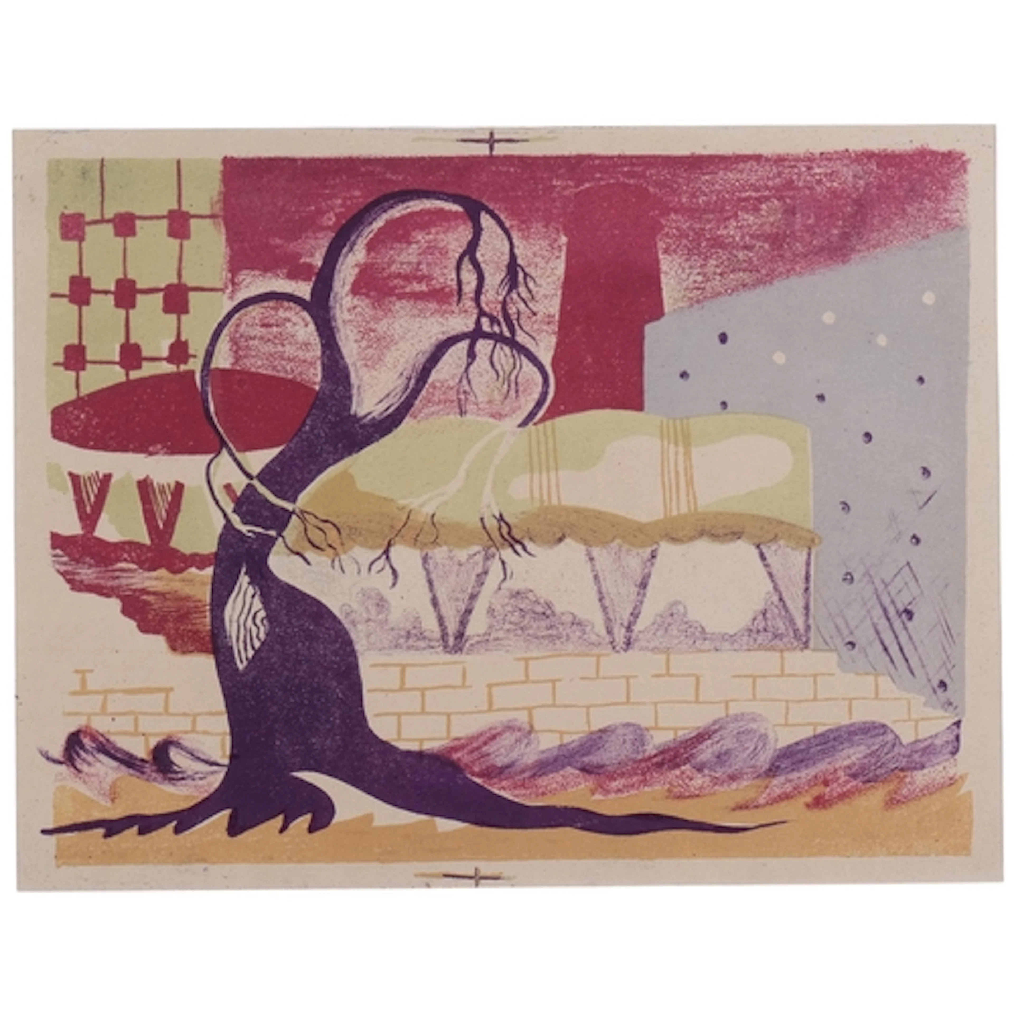 Paul Nash, Sea Wall, colour lithograph, 28cm x 36cm, modern ...