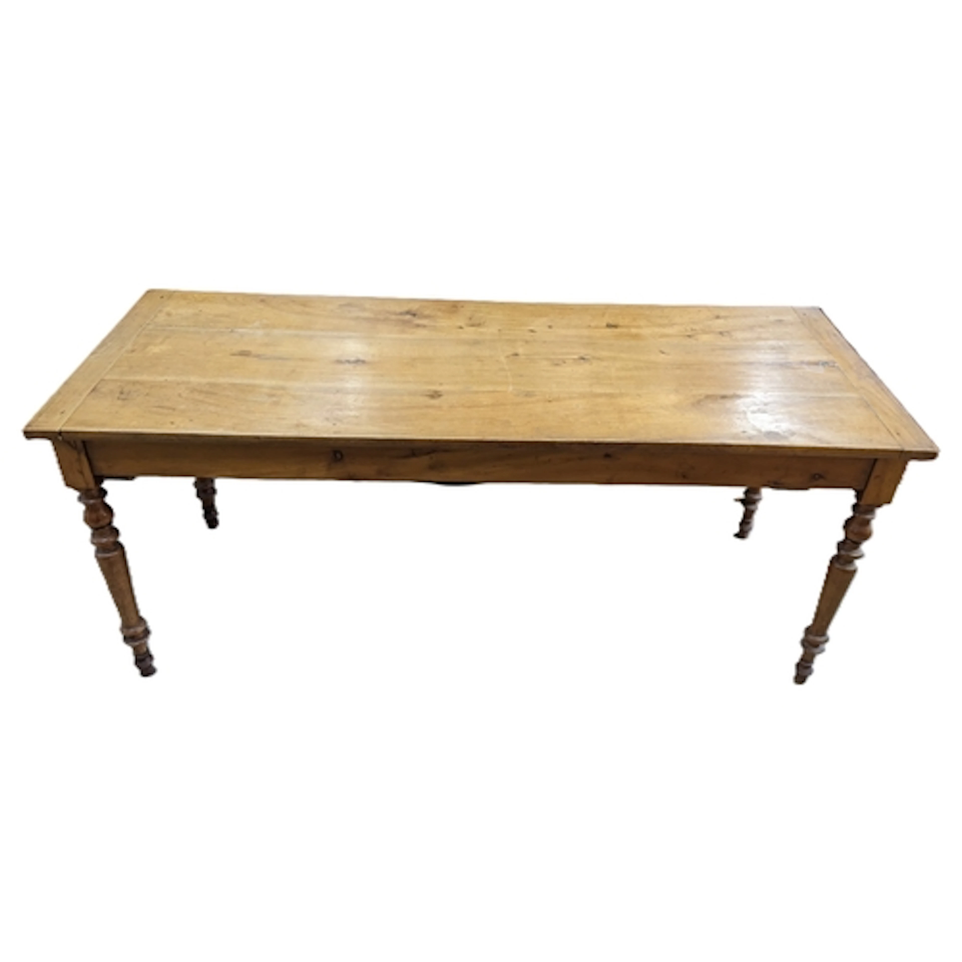 A 19th century French cherry wood farmhouse dining table, ha...