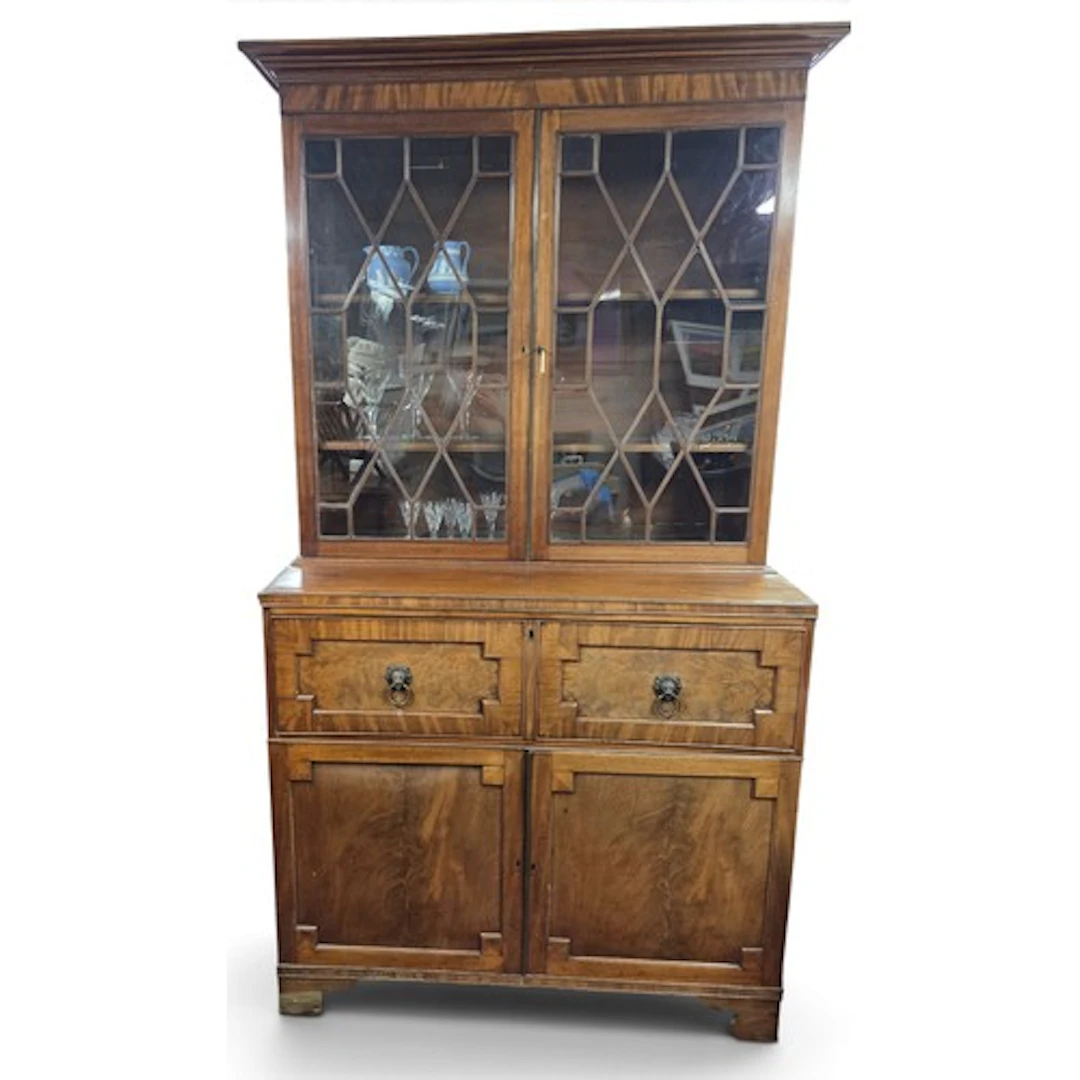 An early Regency Mahogany Secretaire Bookcase with fully fit...